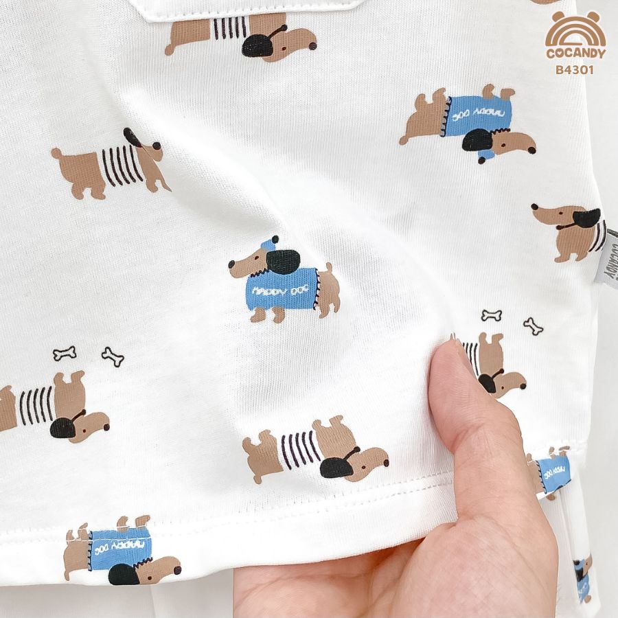 Bộ cộc TRẮNG họa tiết hình cún Dachshund_thumbnail_4