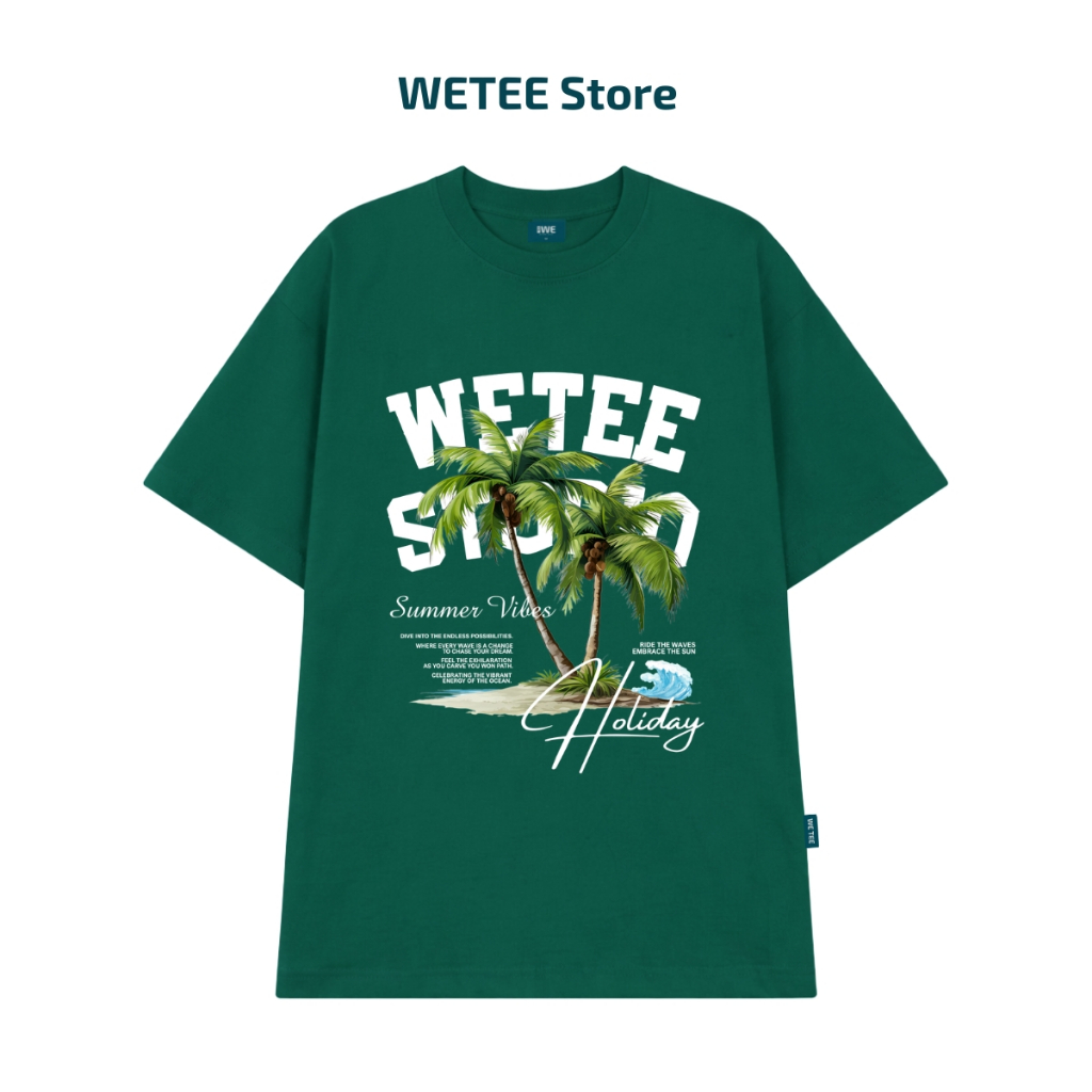 Áo thun unisex UX30 BST CÂY DỪA đi biển mùa hè dáng oversized Local brand WETEE - T050_thumbnail_0