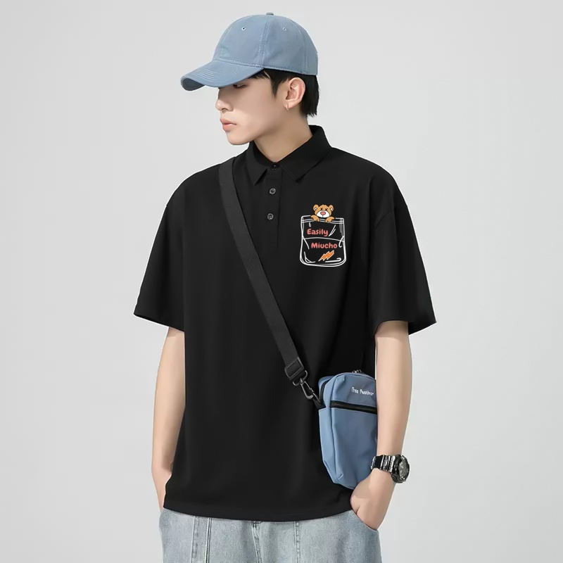 Áo polo nam đứng form tôn dáng PLD803 Miucho Man tay ngắn vải cotton Cổ trụ in basic_thumbnail_4