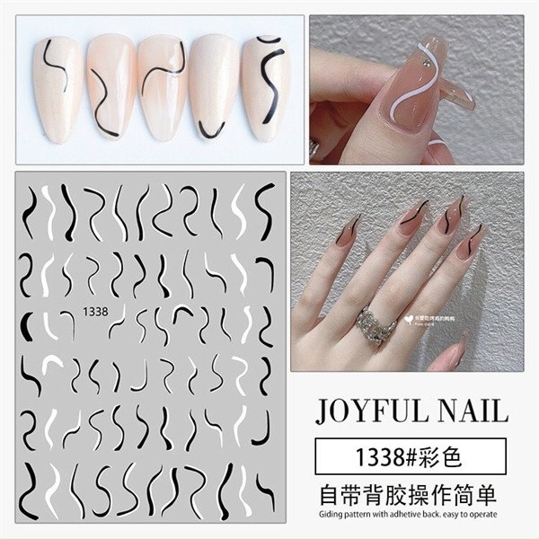 Miếng dán móng tay 3D nail sticker - trừu tượng - 1338