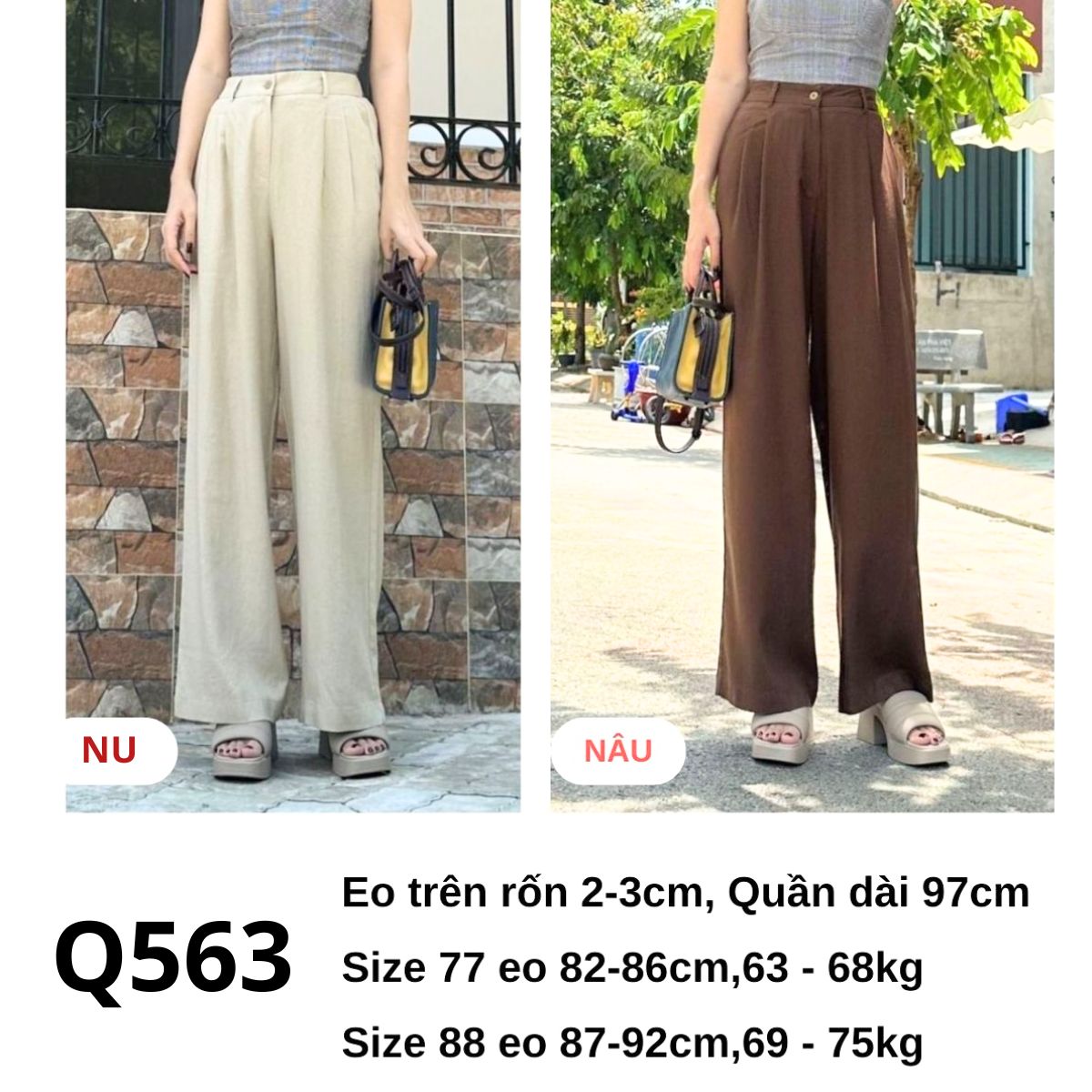Q563 QUẦN LINEN ỐNG RỘNG