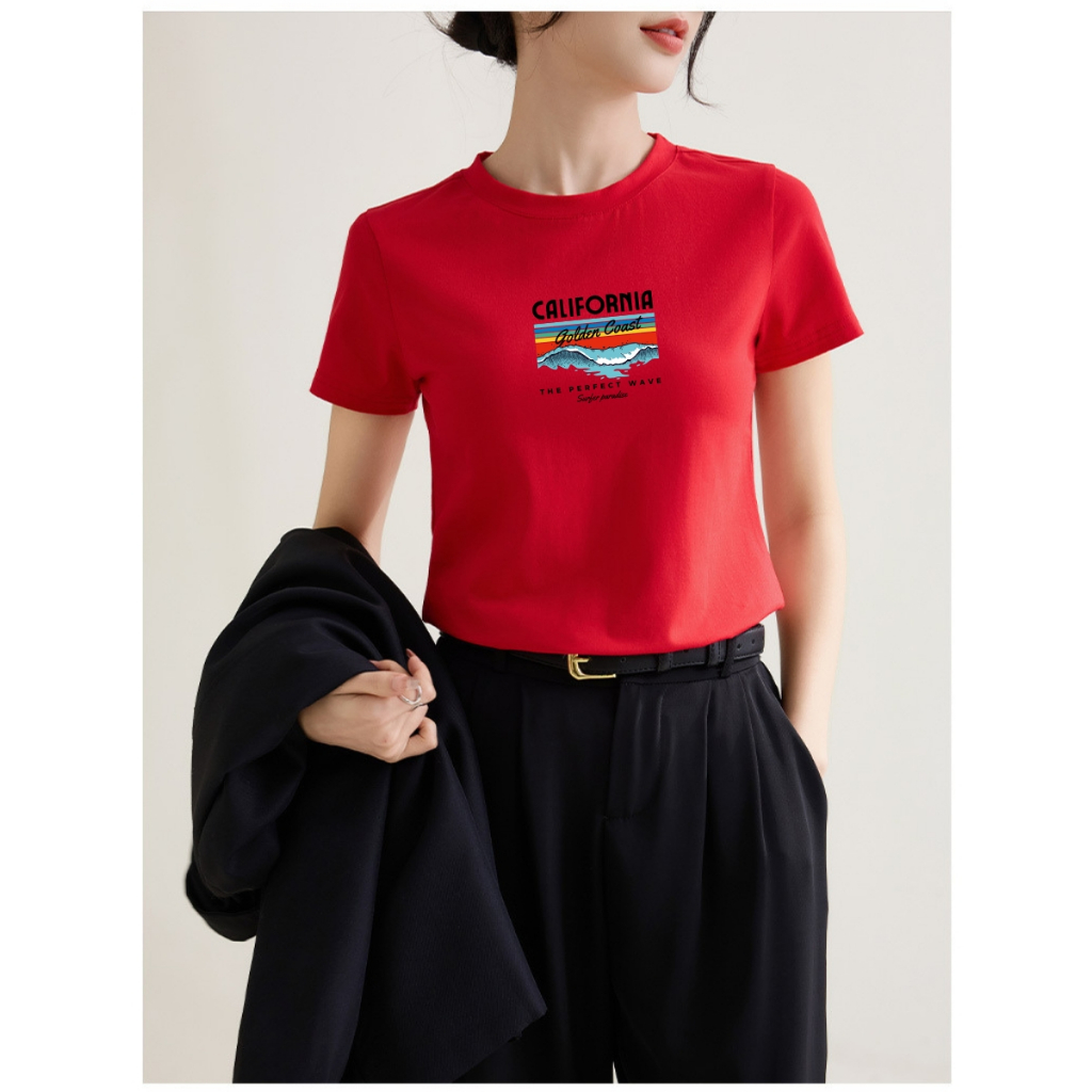 [Form vừa] Áo thun nữ 𝐋𝐎𝐙𝐀 "CALIFORNIA" chất liệu thun cotton mã VT8228