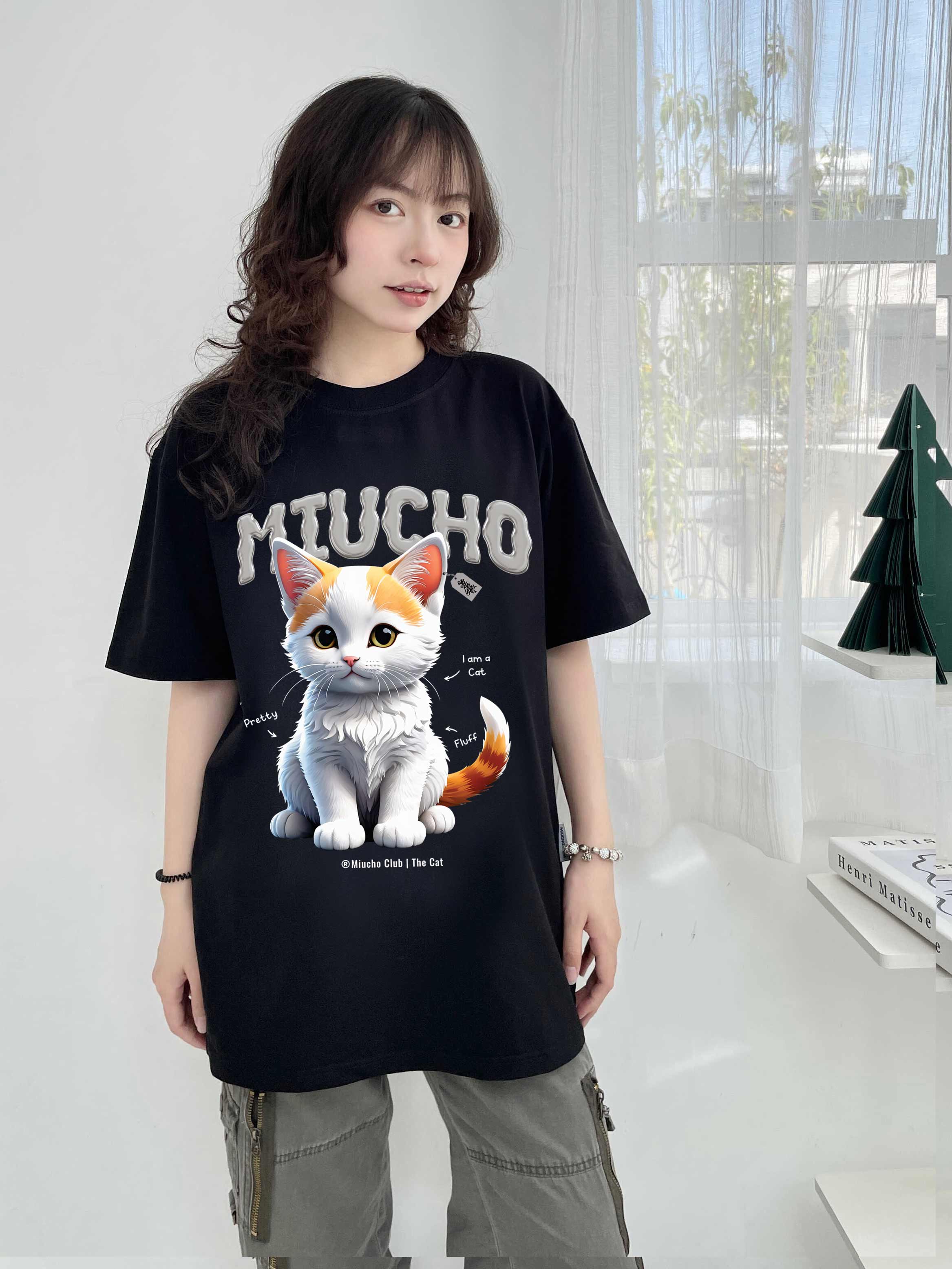 Áo thun form rộng 12 con giáp tuổi Mão ATD1244 Miucho tay ngắn cổ tròn in mix_thumbnail_4