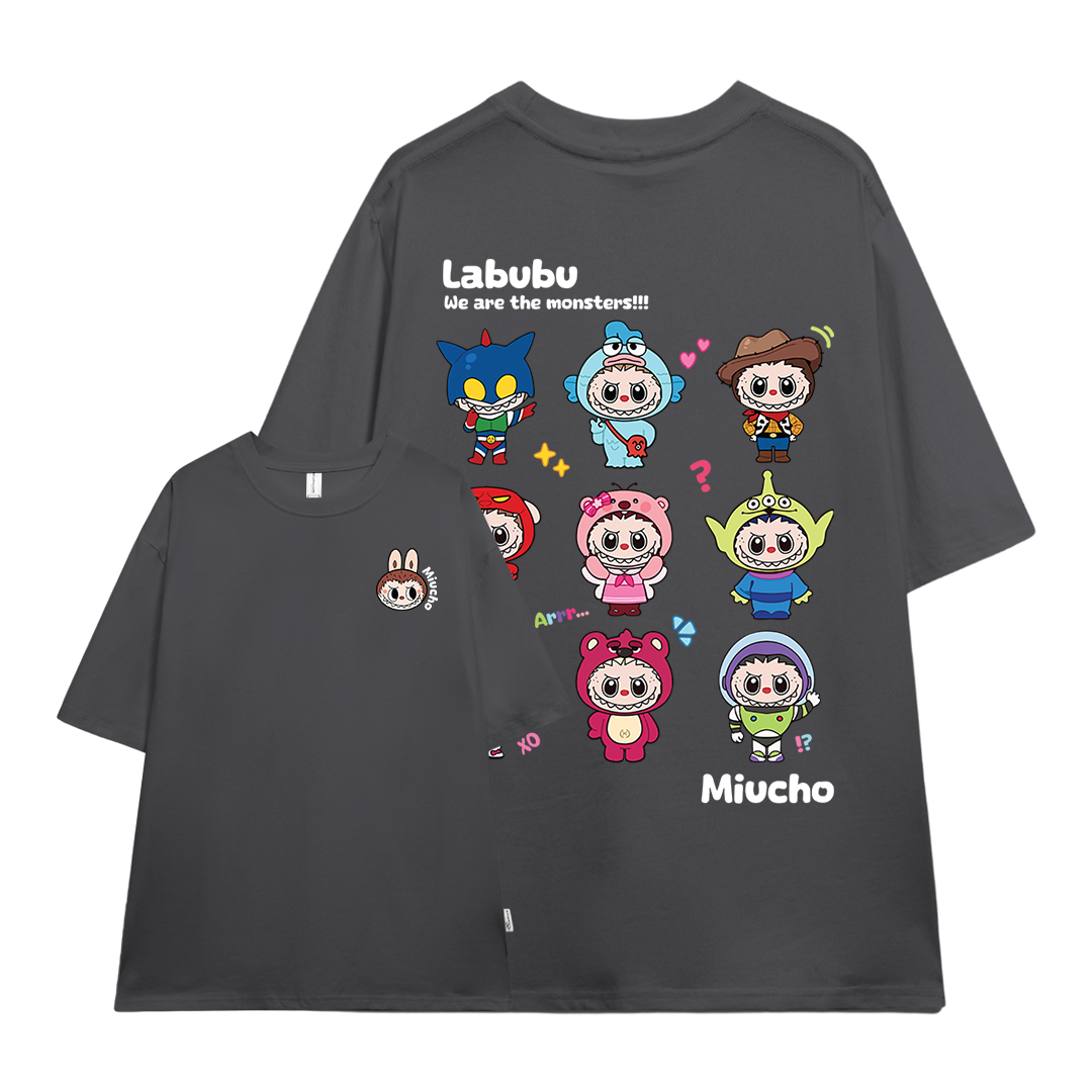 Áo thun labubu form rộng hottrend ATD1270 Miucho vải cotton thoáng mát cổ tròn in mix_thumbnail_9