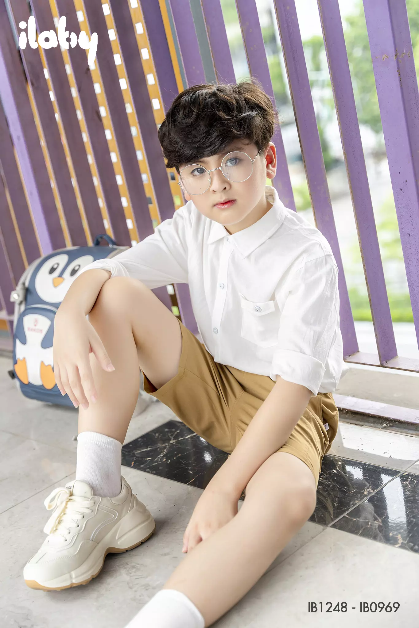 Quần short kaki phối diễu bé trai_thumbnail_0