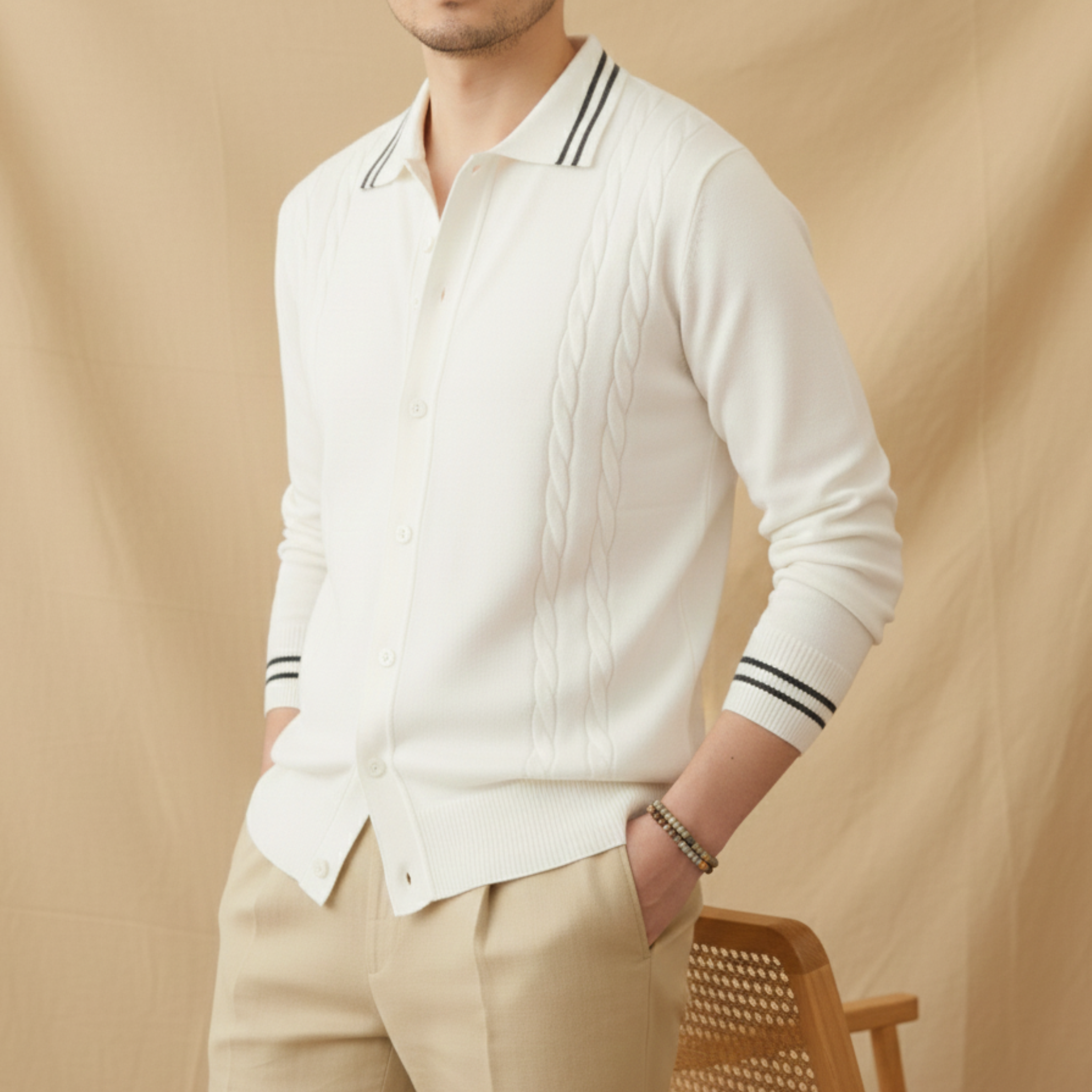 Áo Polo Dệt Thừng Tay Dài_thumbnail_5