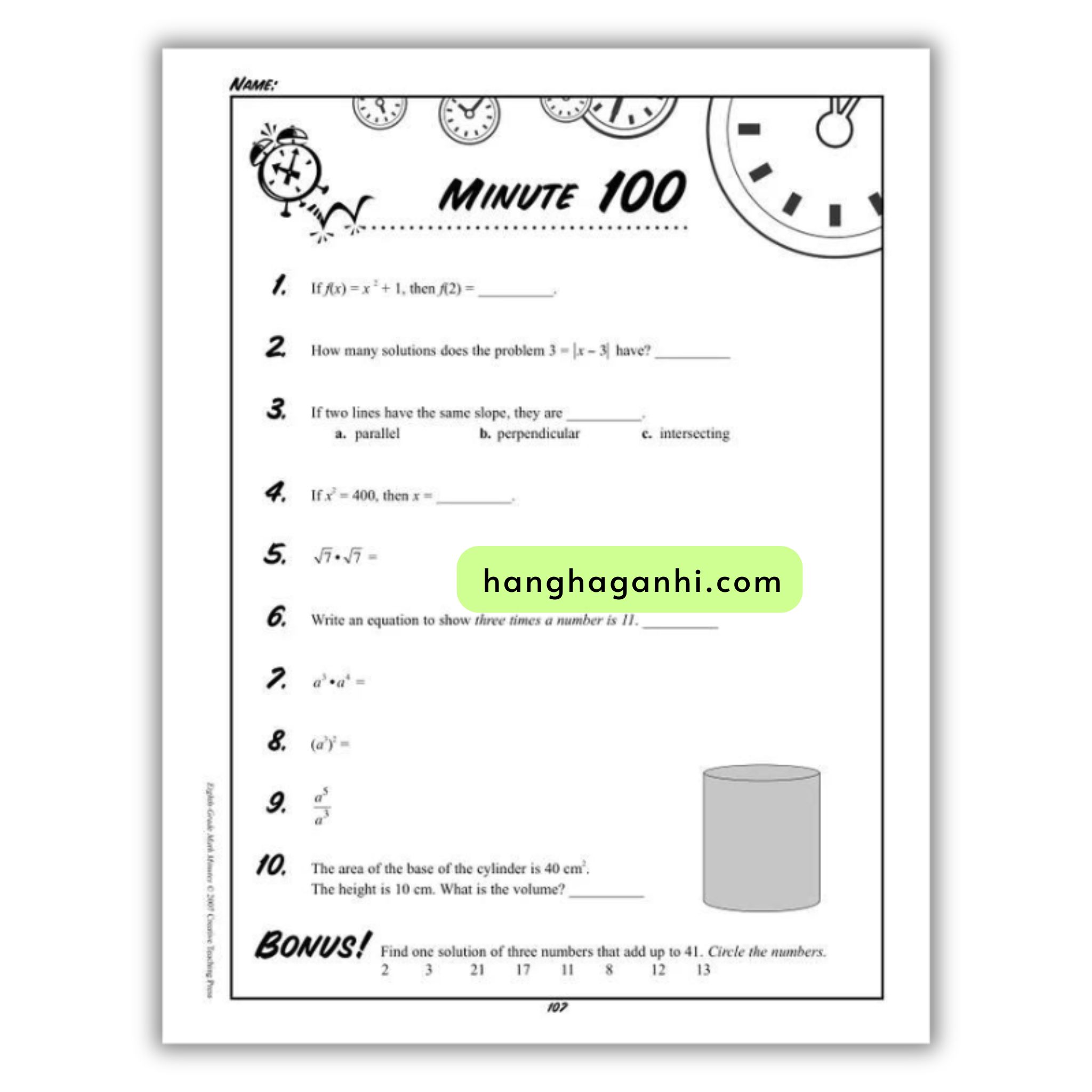 Math Minutes Grade 8- Sách Toán Tiếng Anh cho bé lớp 8_thumbnail_3