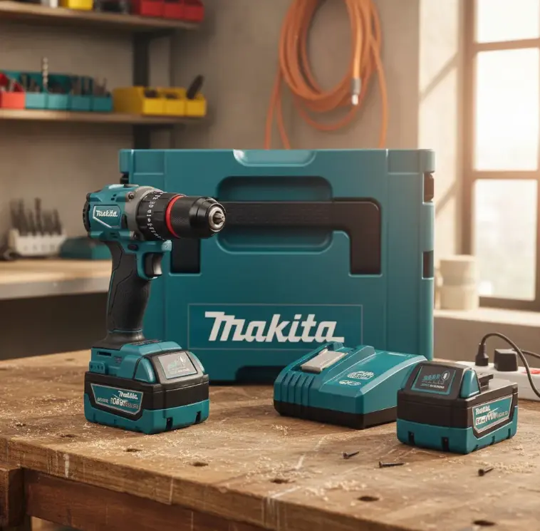 Taladro Atornillador Inalámbrico Makita 88V Brushless + Kit de Accesorios