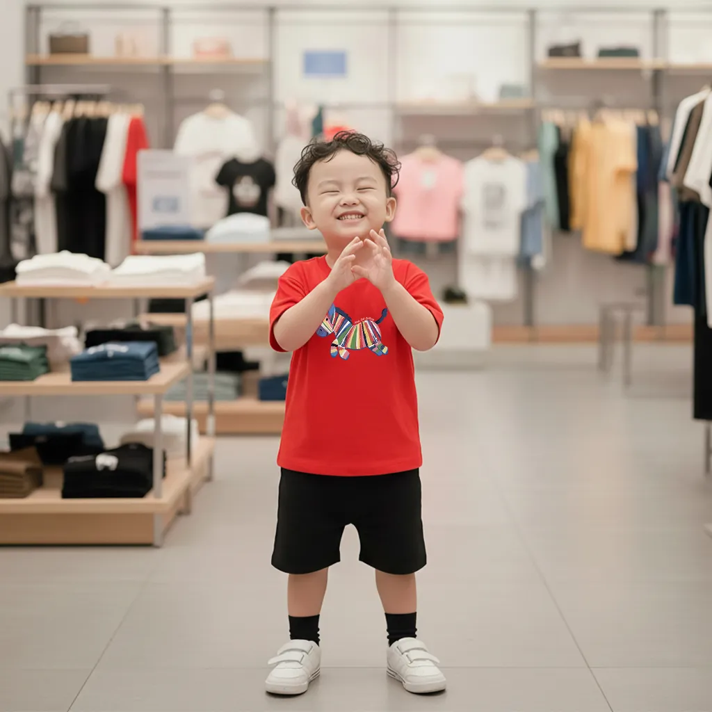 Áo thun gia đình Tết Bính Ngọ Kado vải cotton co giãn thoáng mát dày dặn form rộng 2905_thumbnail_5