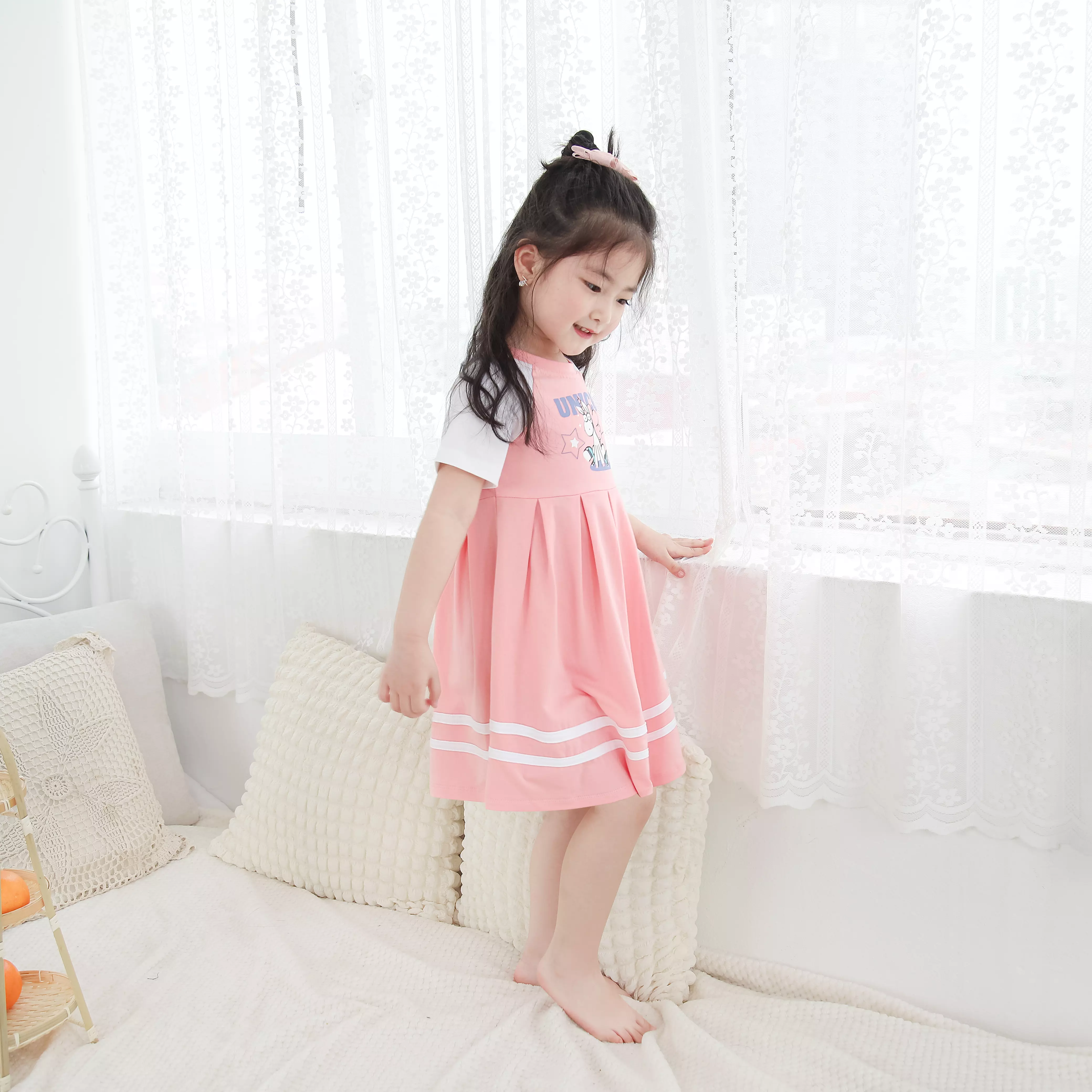 Váy thun in ngựa  hồng phối sọc_thumbnail_1