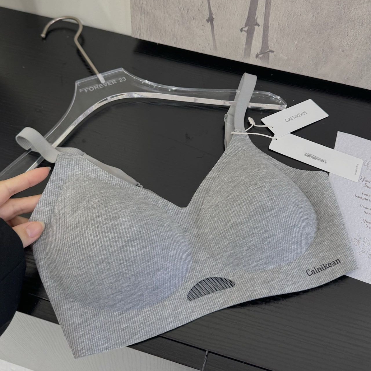 CalniKean Áo Lót Nữ Cotton Hàn Mềm Mại Mút 1.5cm 4 Màu Đen Nâu Da Xám Nâng Đẩy V1 CK03_thumbnail_7