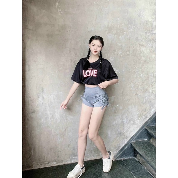 Áo Tank Thể Thao Love Dáng Croptop Dây Rút_thumbnail_11