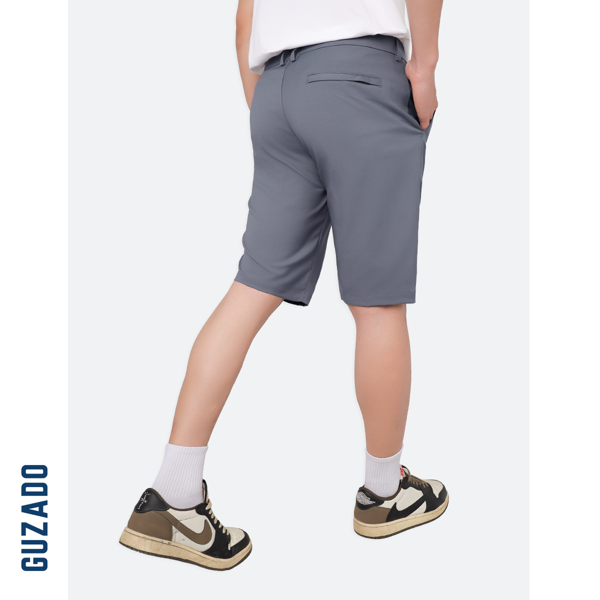 Quần Short Tây Âu Nam GUZADO Kaki Giữ Form Cạp Cúc GSR15_thumbnail_18