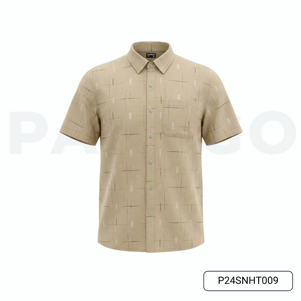 Áo sơ mi nam trung niên PAPAGO tay ngắn lai bầu vải xô đũi in họa tiết - P24SNHT009_thumbnail_8