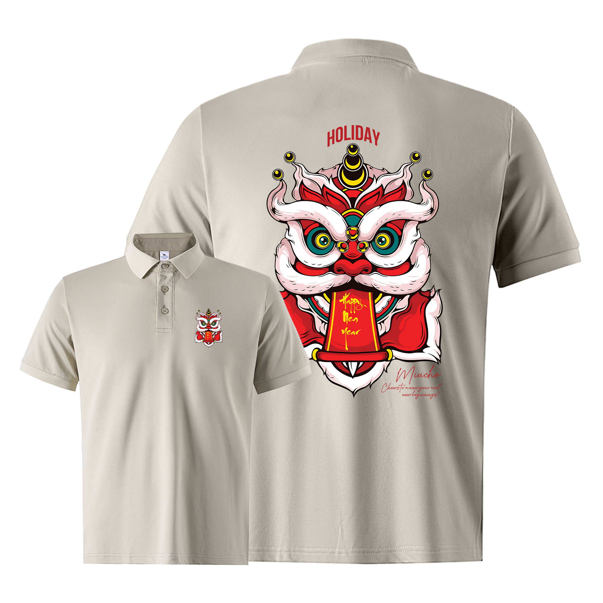 Áo polo nam form vừa 1899 Miucho Iconic vải cá sấu đứng form thoáng mát in artwork_thumbnail_9