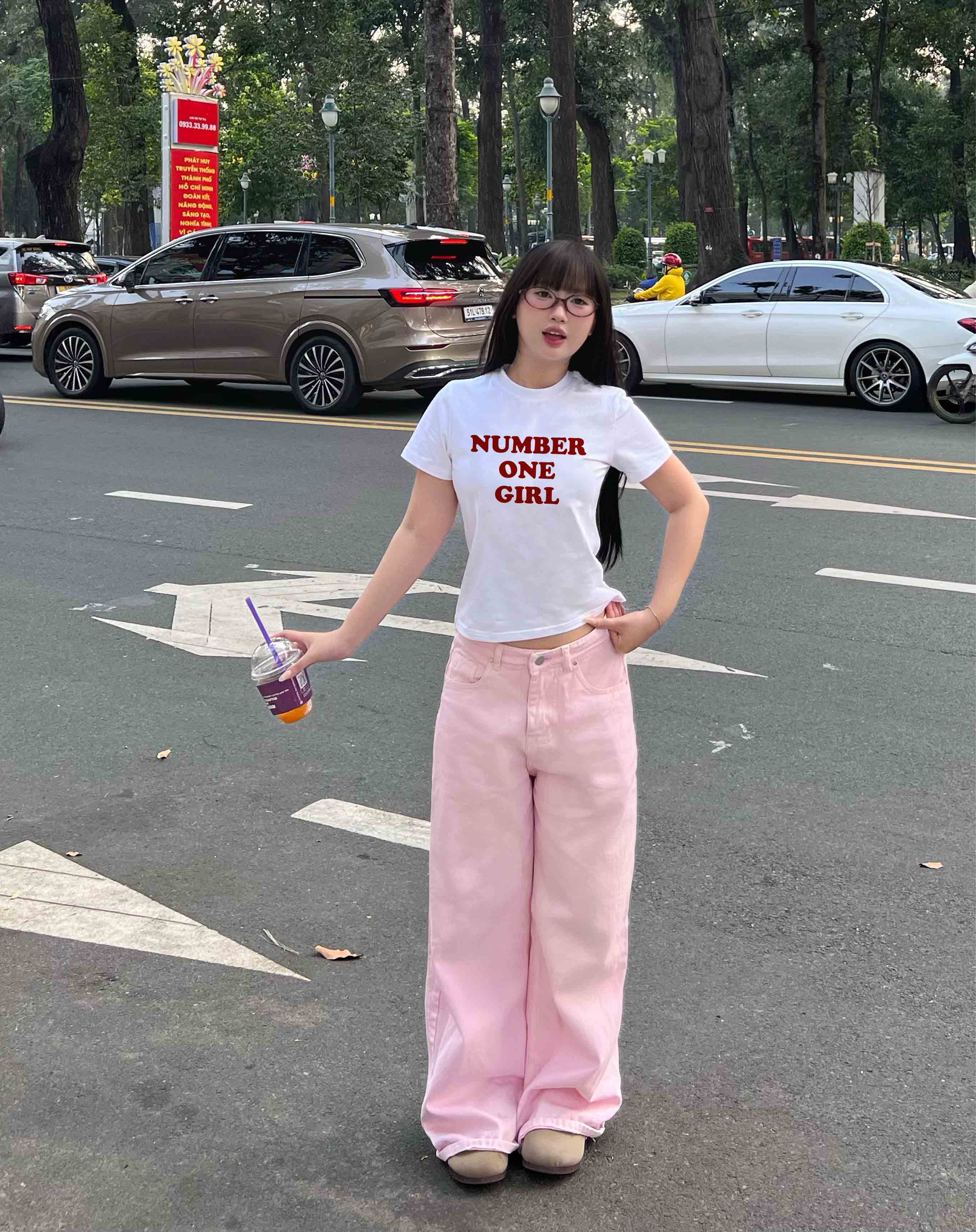 Áo baby tee ôm number one girl 1978 Miucho cổ tròn vải cotton 4c thoáng mát in basic_thumbnail_6