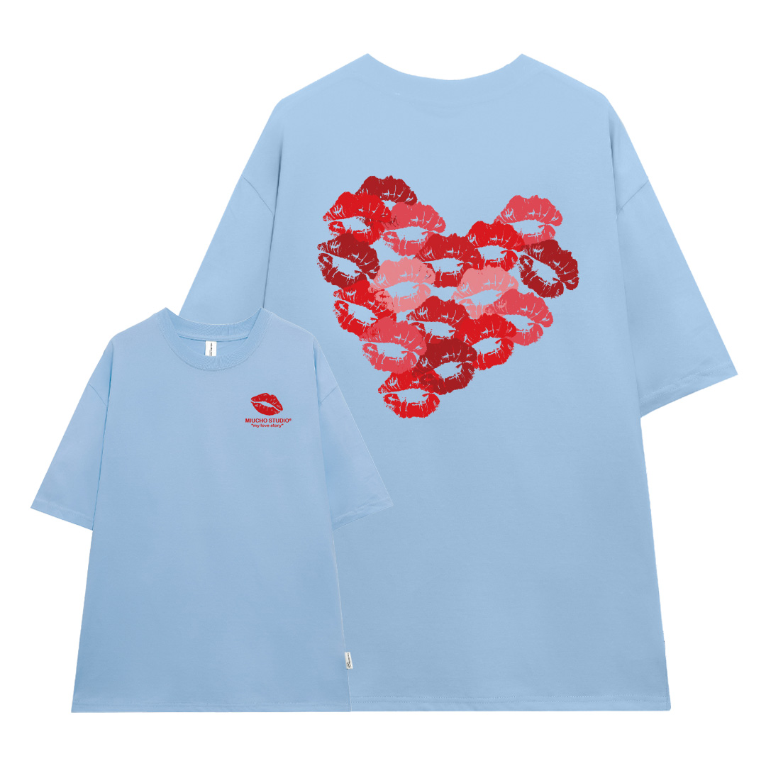 Áo thun cặp đôi couple trái tim from rộng ATD1381 Miucho vải cotton thoáng mát cổ tròn in mix_thumbnail_17