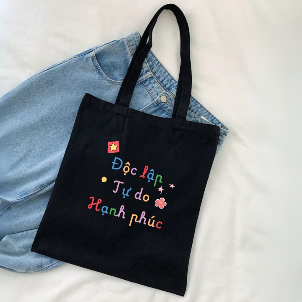 Túi Tote Tôi yêu Việt Nam   - Túi vải canvas có túi phụ và khoá kéo đựng vừa A4 và laptop (33x37cm) Loza  - TUI01_thumbnail_11