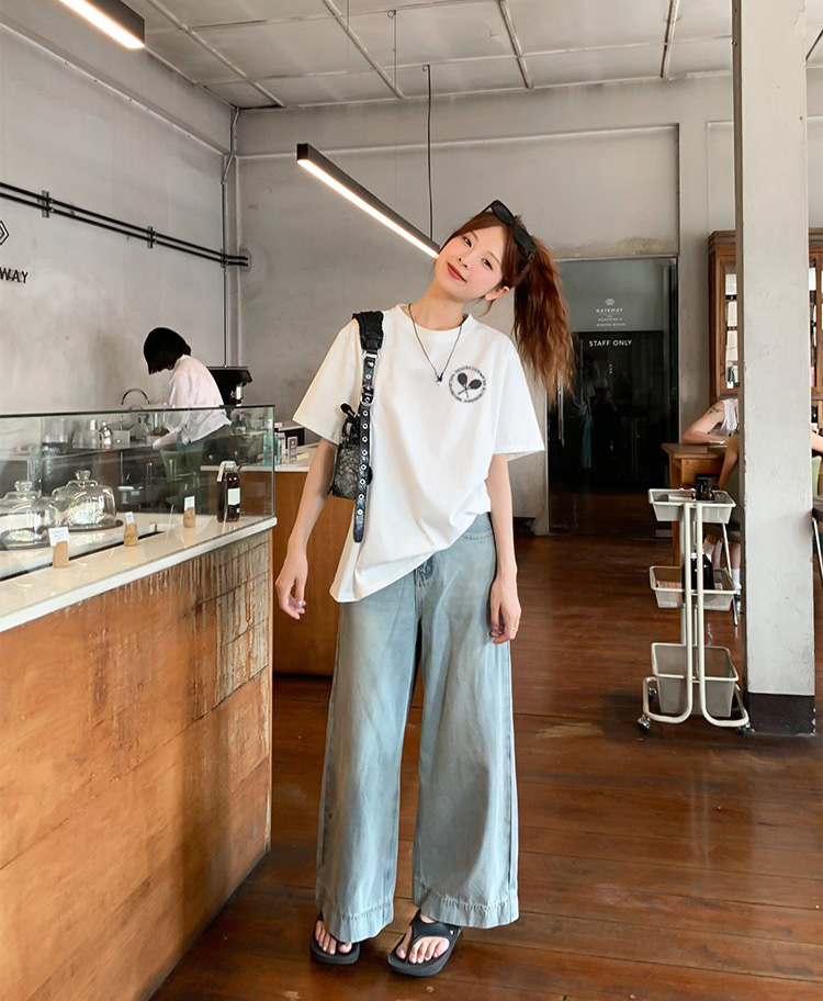 Áo thun nữ form vừa regular nhiều màu sắc ARD1487 Miucho Chic vải cotton cổ tròn in basic_thumbnail_2