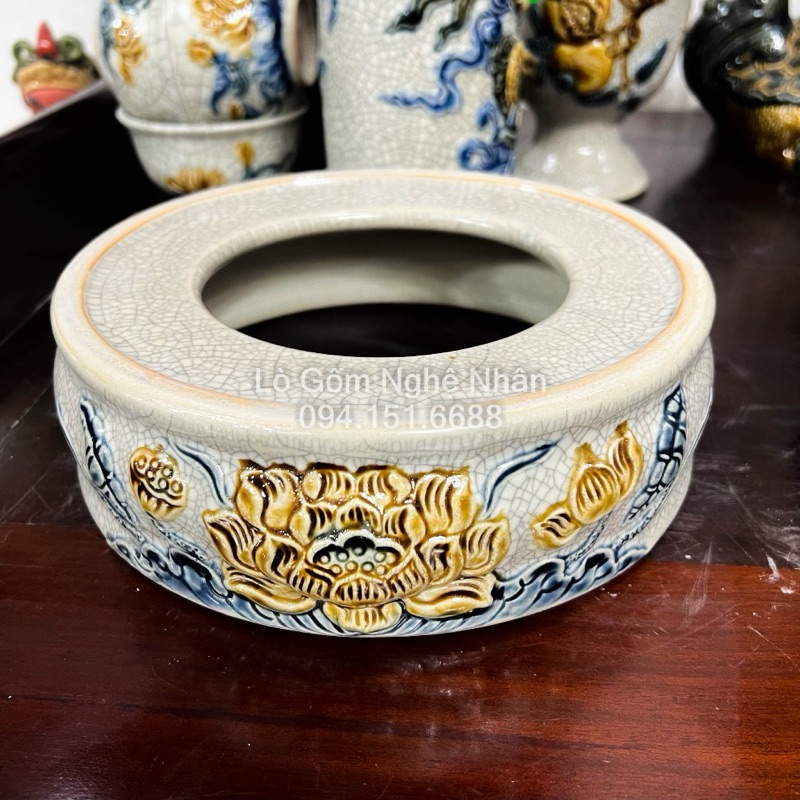 Chân - Đế  - Kệ Lót Bát Hương Men Rạn Nghệ Nhân Bát Tràng Nhiều cỡ_thumbnail_1