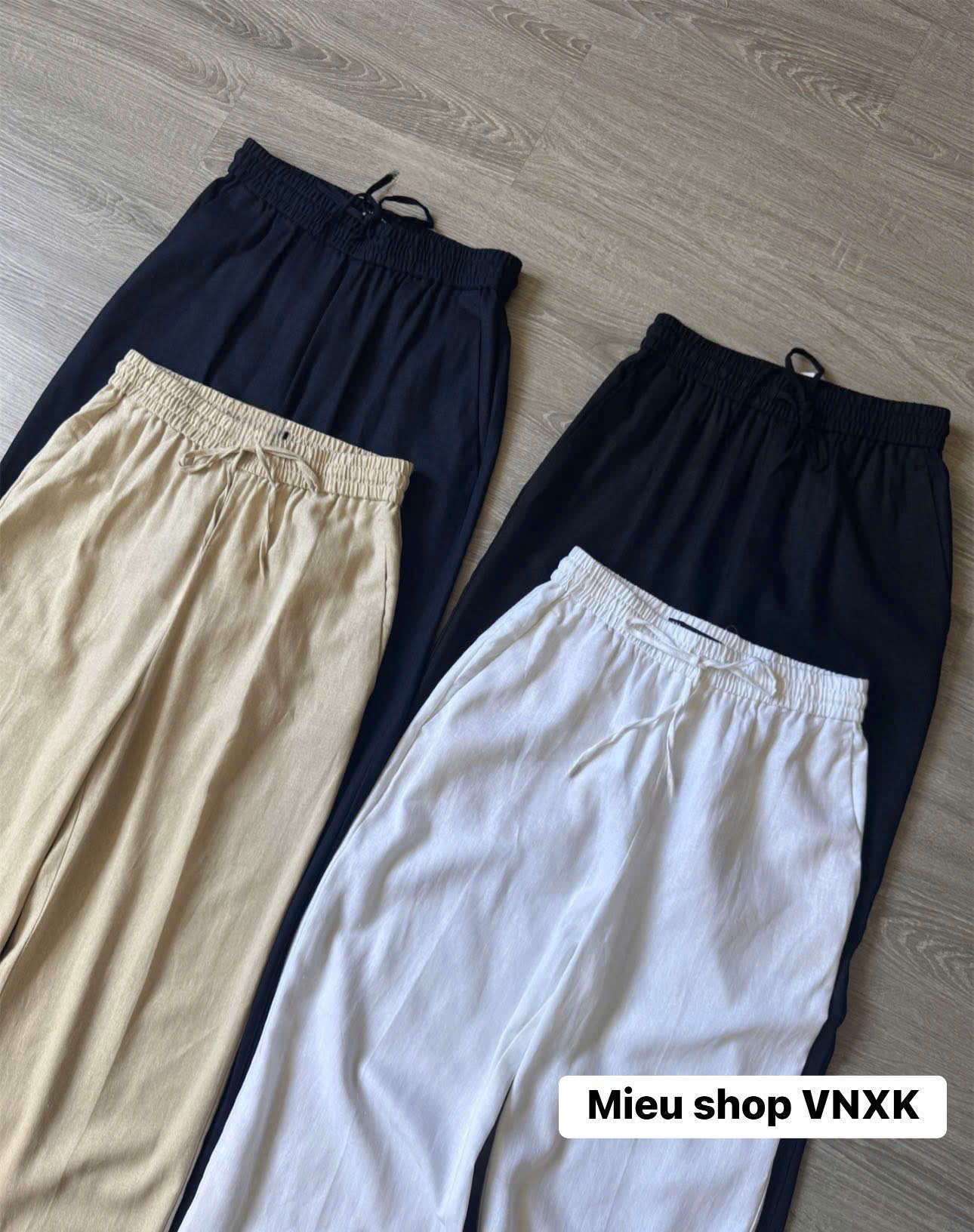 Quần linen lưng thun ( ĐEN )_thumbnail_1