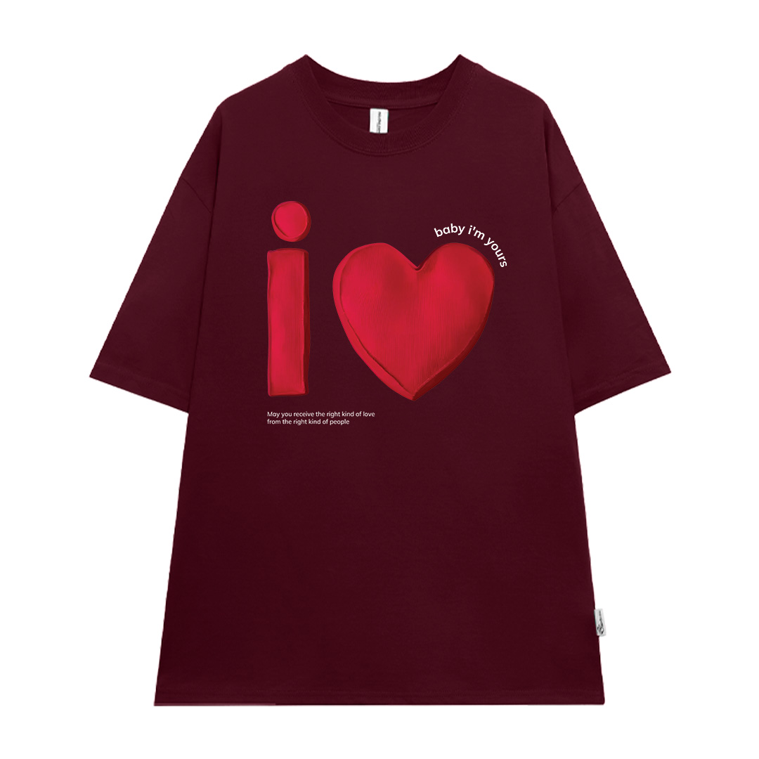 Áo thun cặp đôi couple trái tim from rộng ATD1373 Miucho vải cotton thoáng mát cổ tròn in mix_thumbnail_18