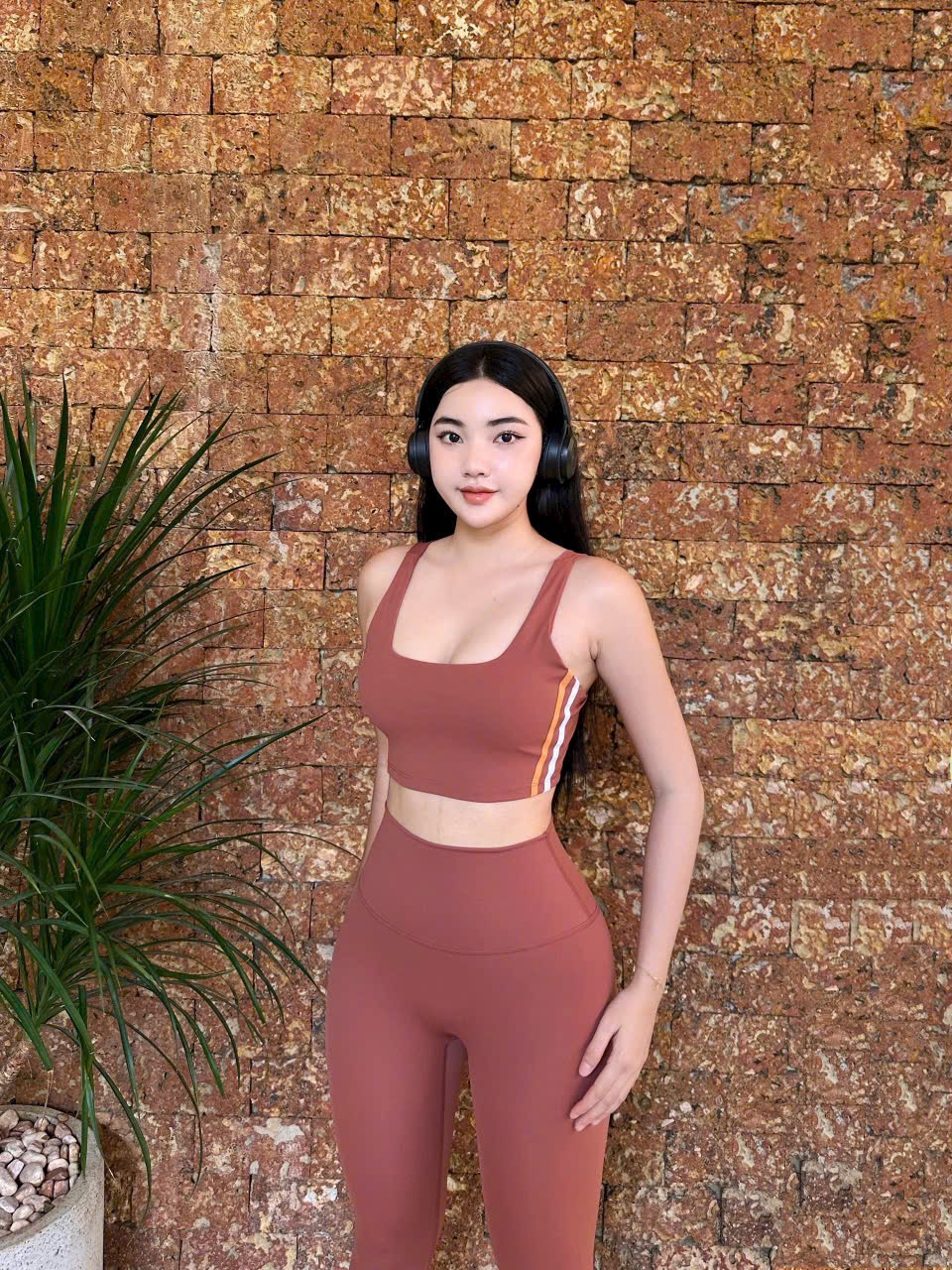 Bộ Quần Áo Thể Thao Tập Gym Yoga Nữ Dáng Dài Phối 3 Sọc Cá Tính_thumbnail_9