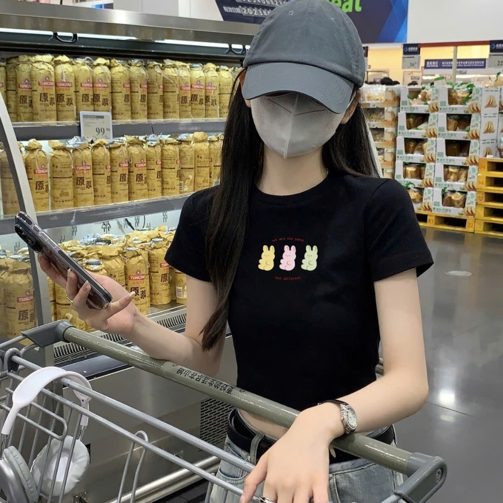 [Form Ôm] Áo croptop nữ ôm body màu đen - Áo thun croptop nữ LOZA G0289