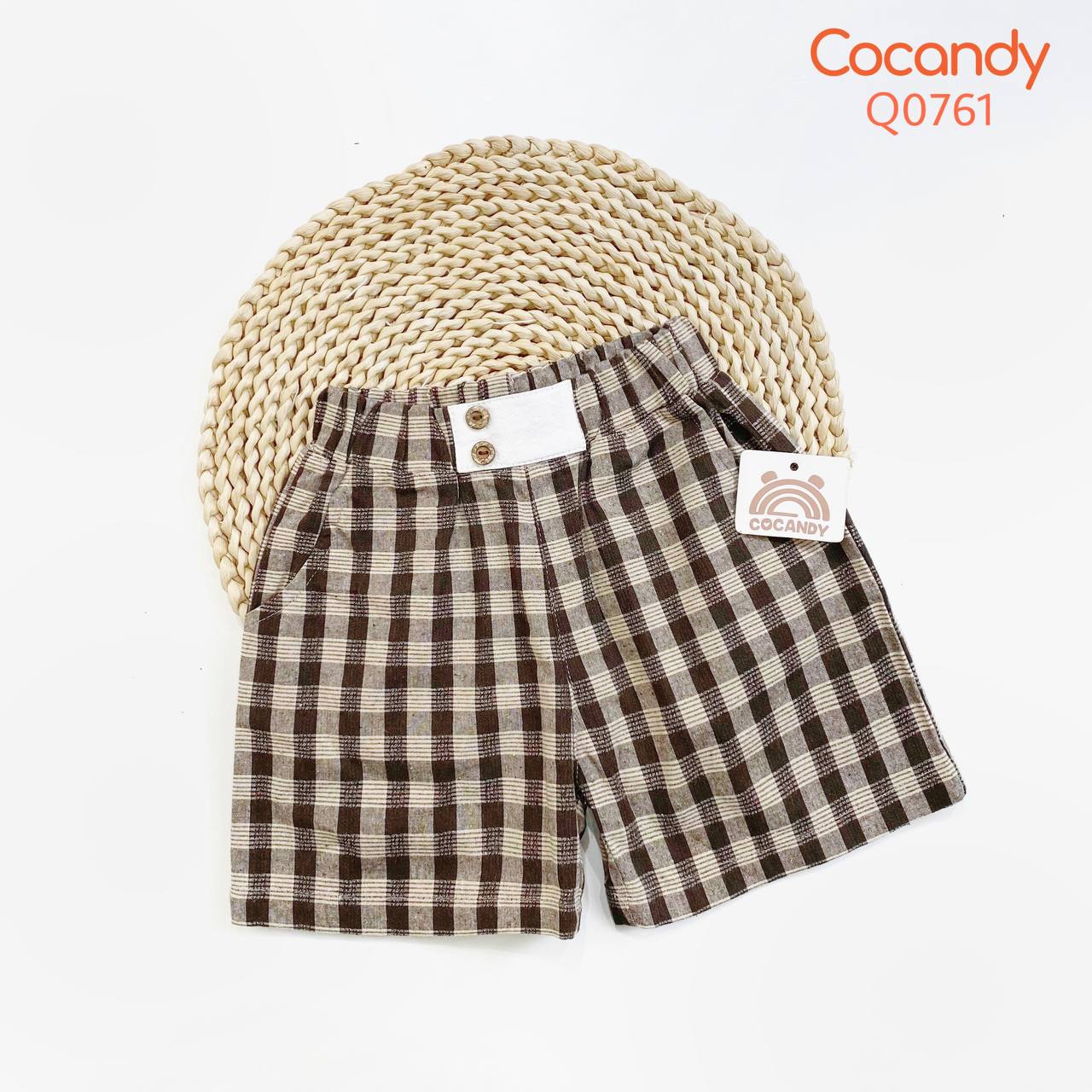 Quần cộc caro NÂU ĐEN 2 cúc_thumbnail_0