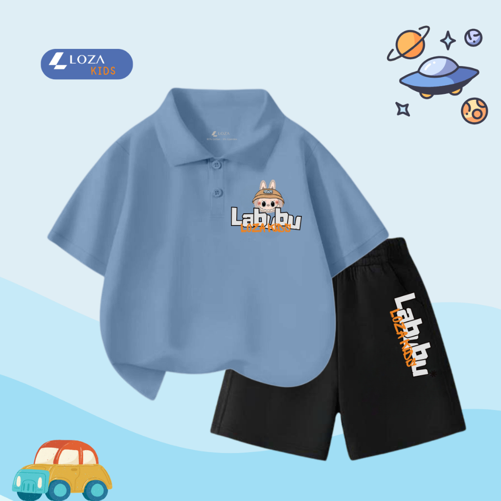 Bộ đồ polo bé trai in hình 'Labubu' - Loza Kids BO245_thumbnail_2