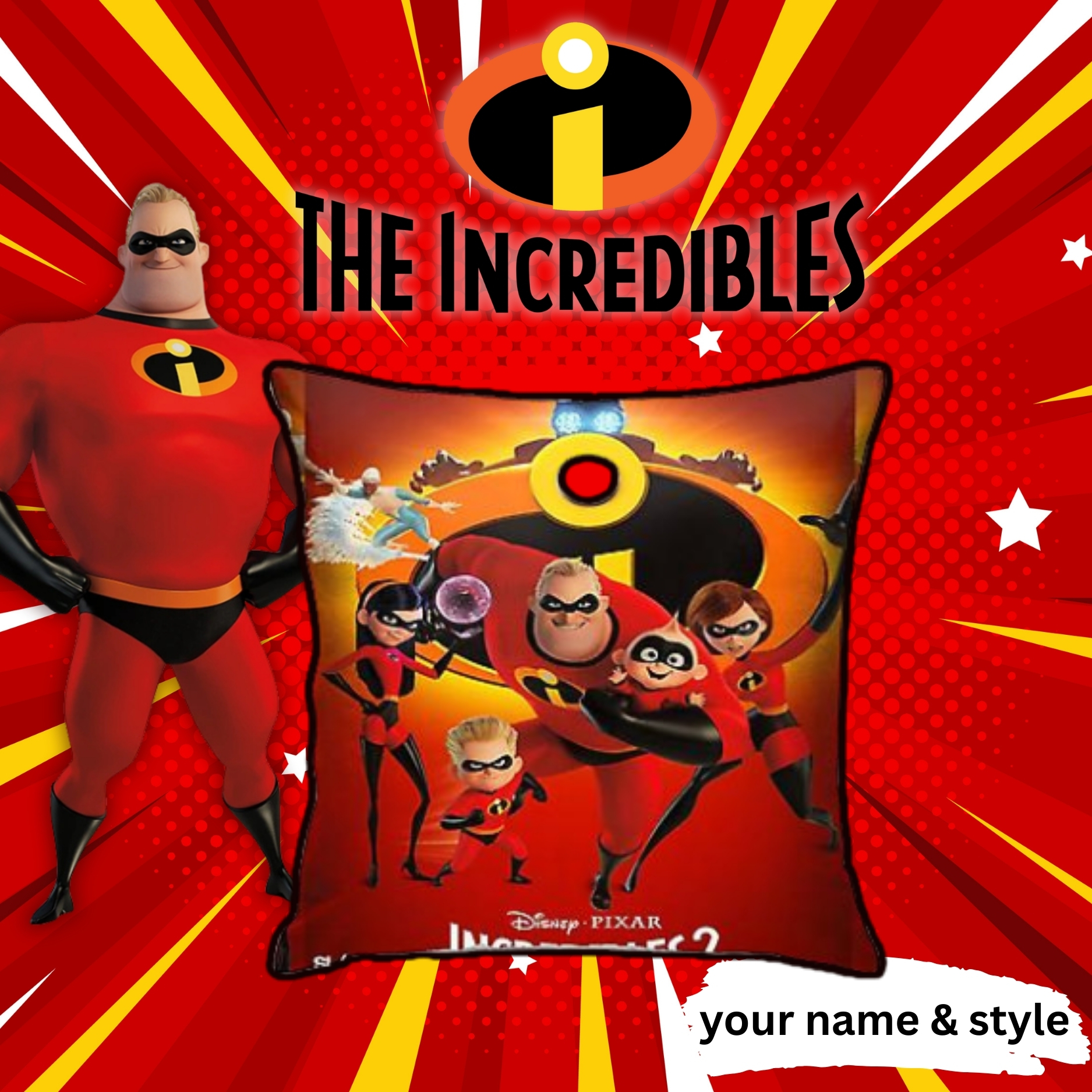 The Incredibles Theme Pillow