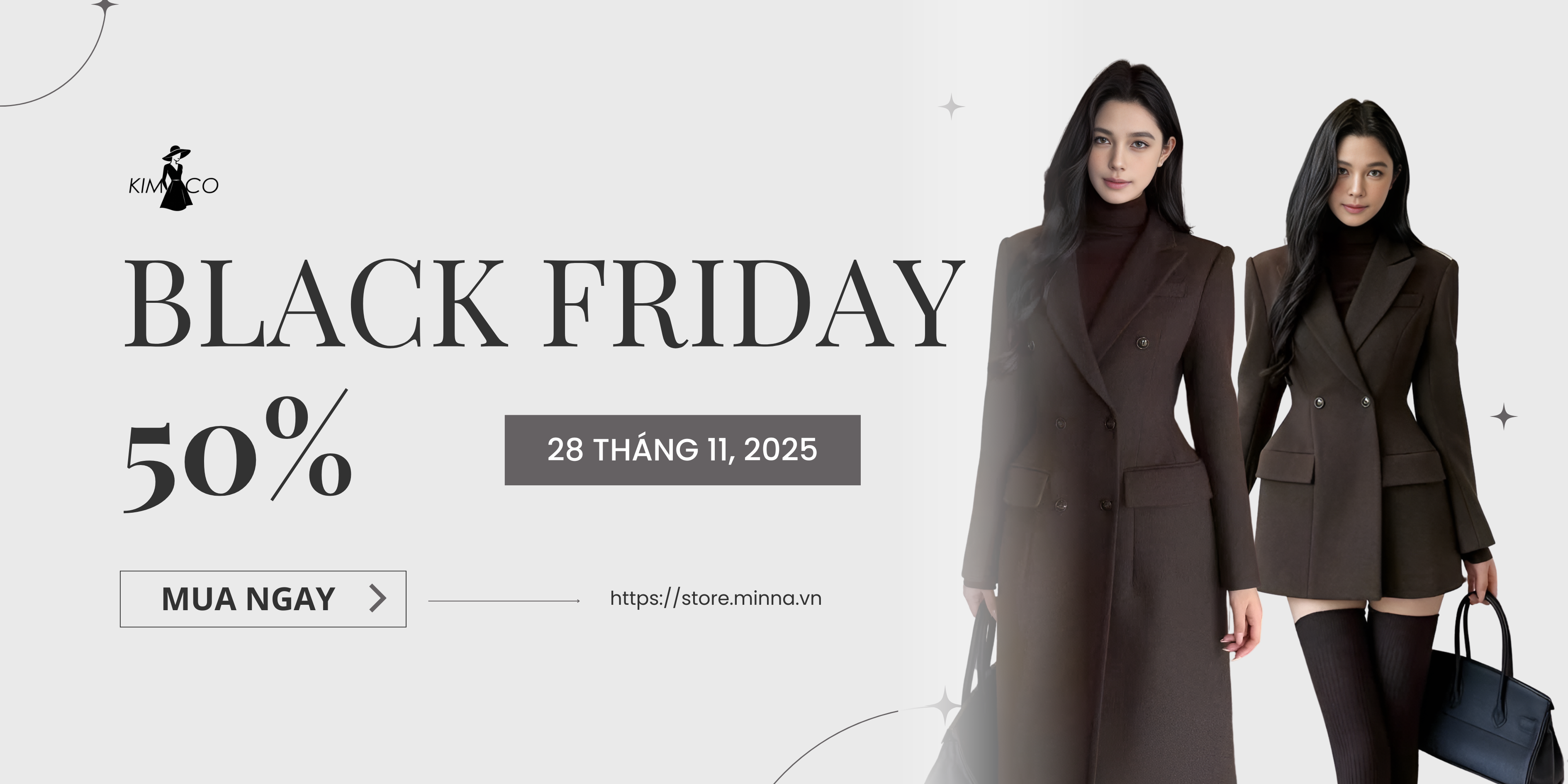 Grey and White Simple Launch Fashion Banner