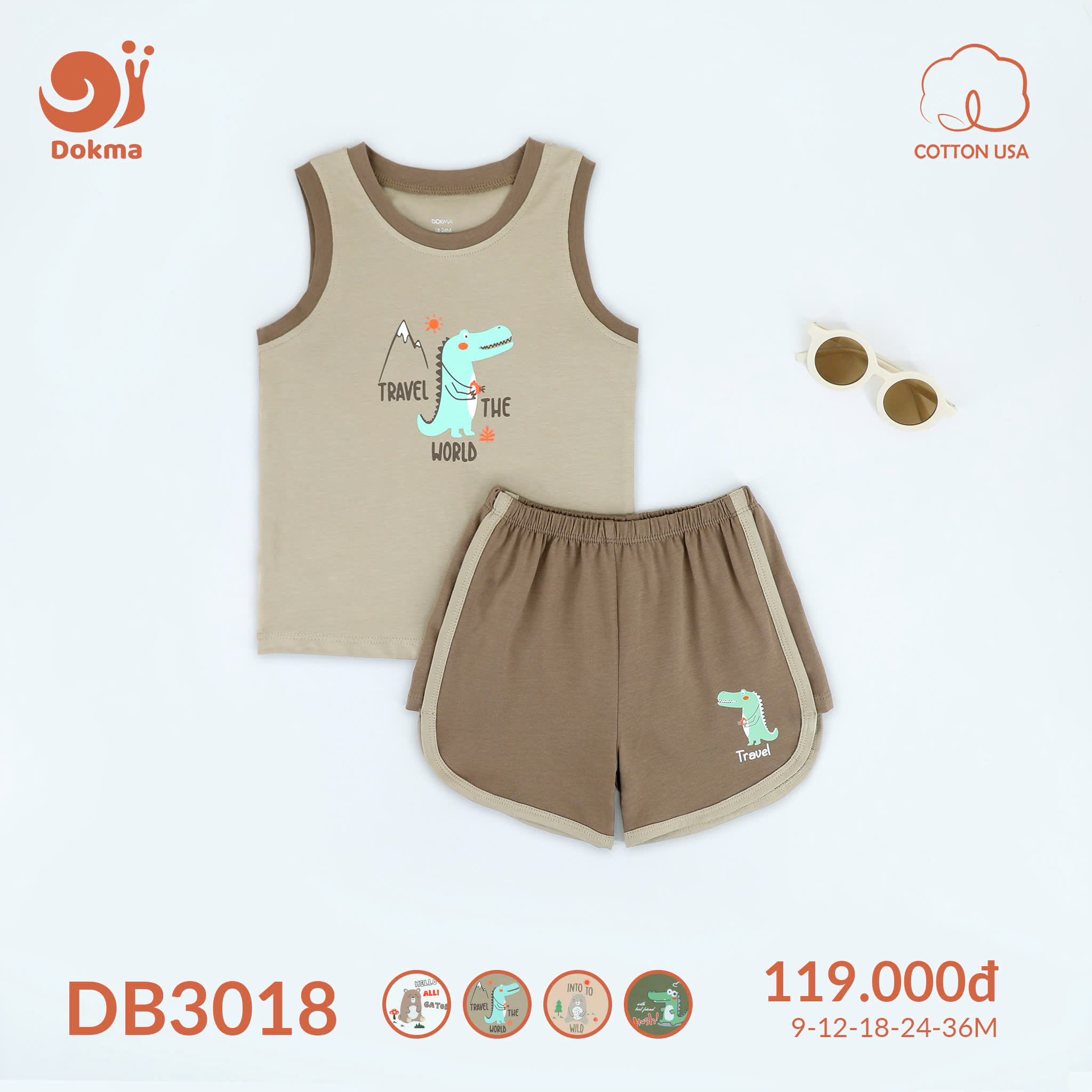 Bộ quần áo phông trẻ em DB3018