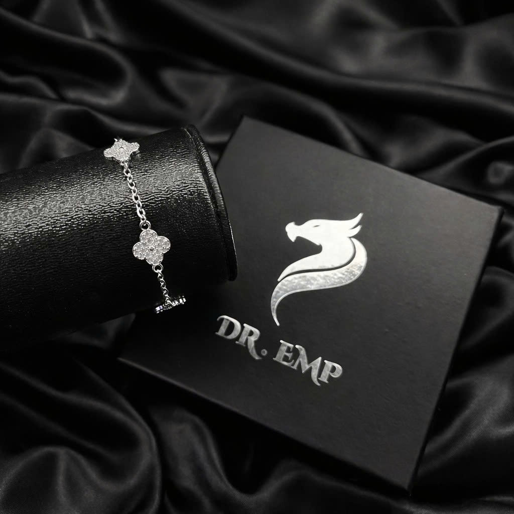 Vòng tay bạc vancleef 4 lá trắng_thumbnail_3