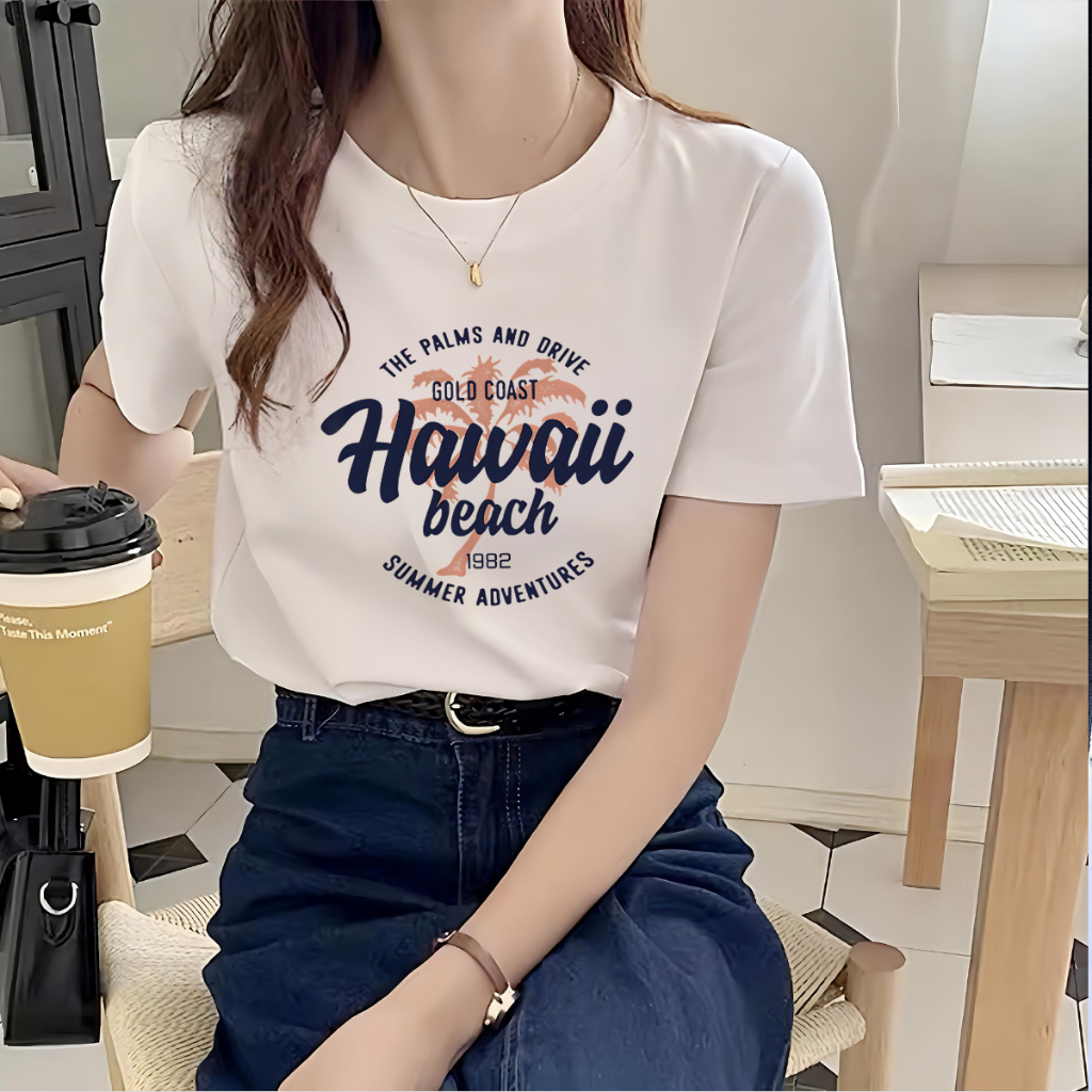 [Form Vừa] Áo phông nữ màu trắng dáng suông vừa chất liệu thun cotton 95% - LOZA G0206