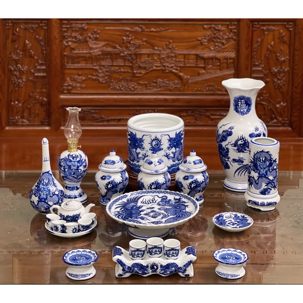 Bộ Đũa Thờ Cúng Sư Men Lam Cổ và Kệ Gỗ Hương Đồ Tâm Linh, Phong Thủy - Đồ thờ cúng_thumbnail_4