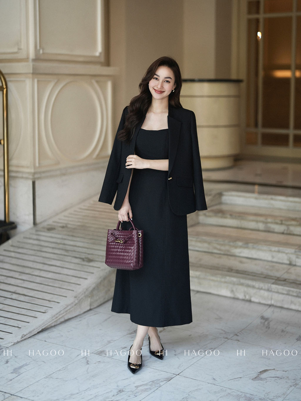 Set Blazer boxy và Váy xòe hai dây HAGOO_thumbnail_8