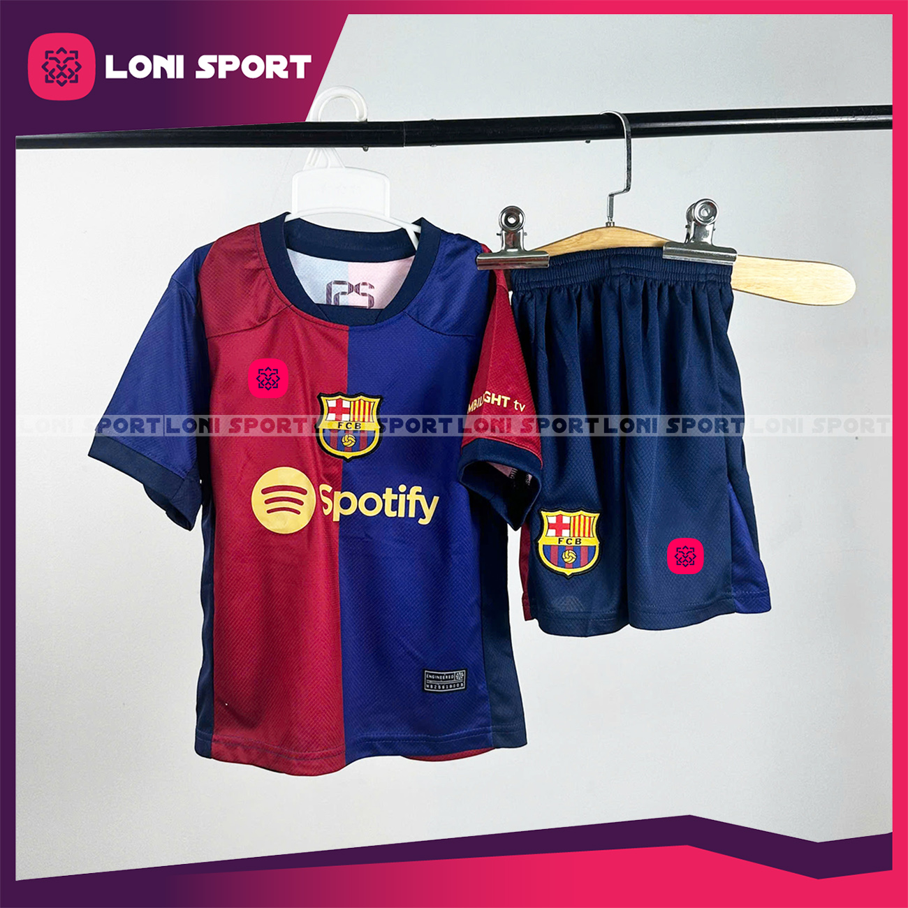 Bộ kid Barca sân nhà xanh đỏ 24/25