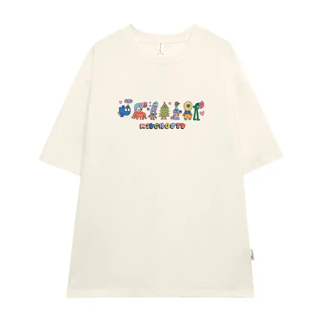 Áo thun nữ form rộng Miucho cotton cao cấp thoáng mát dày dặn hoạt hình in mix 2778