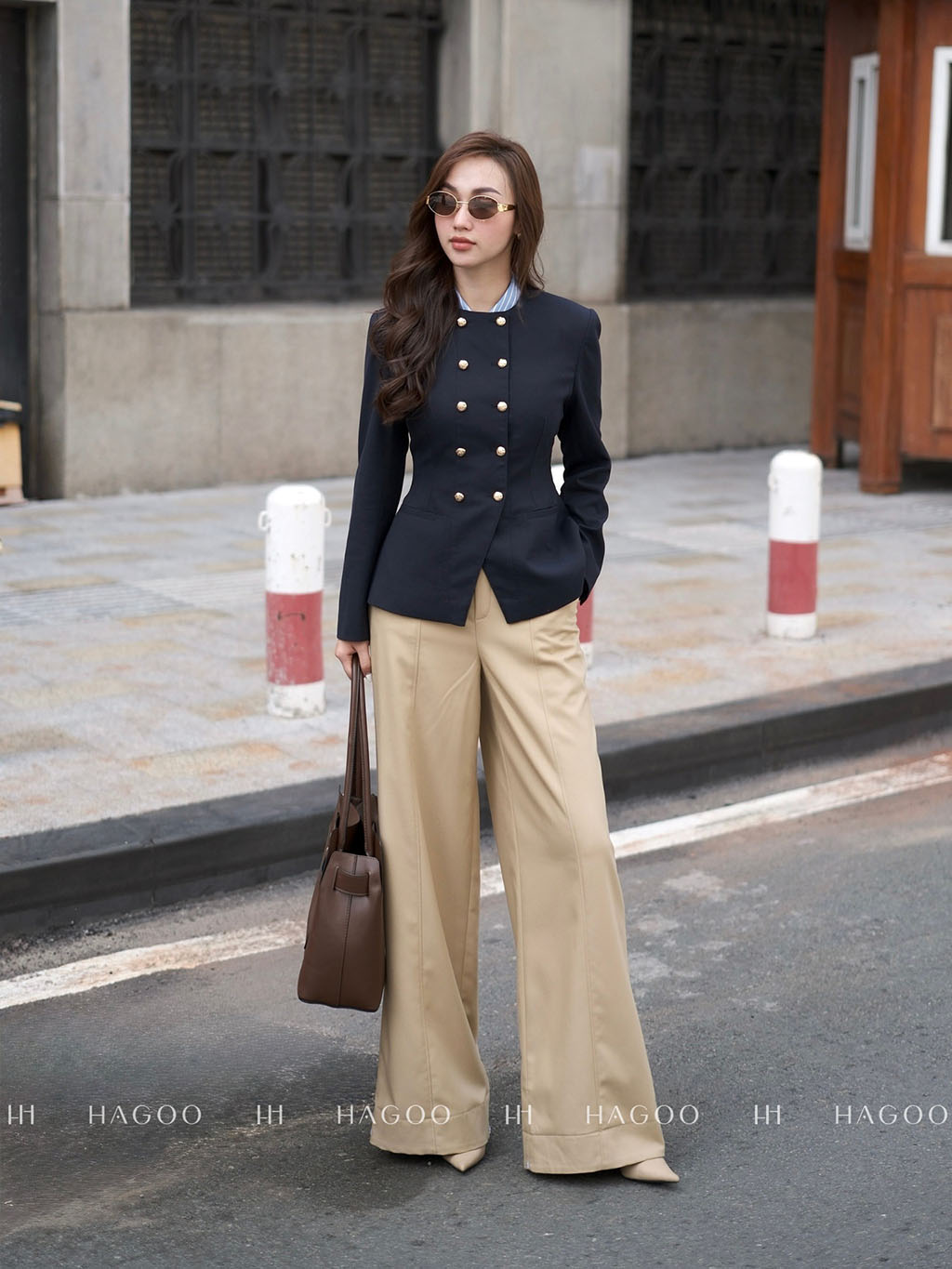 Blazer Aurora hai hàng khuy kim loại dáng ôm HAGOO Elite_thumbnail_6