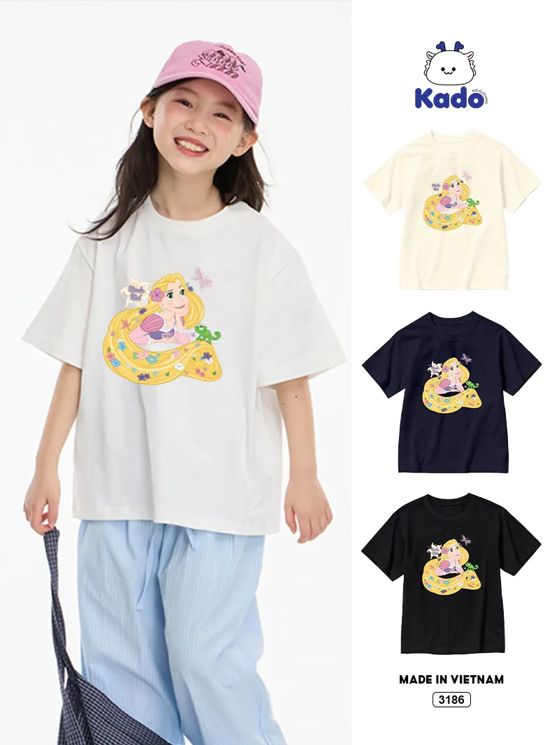 Áo thun bé gái Công chúa tóc mây Kado 3186
