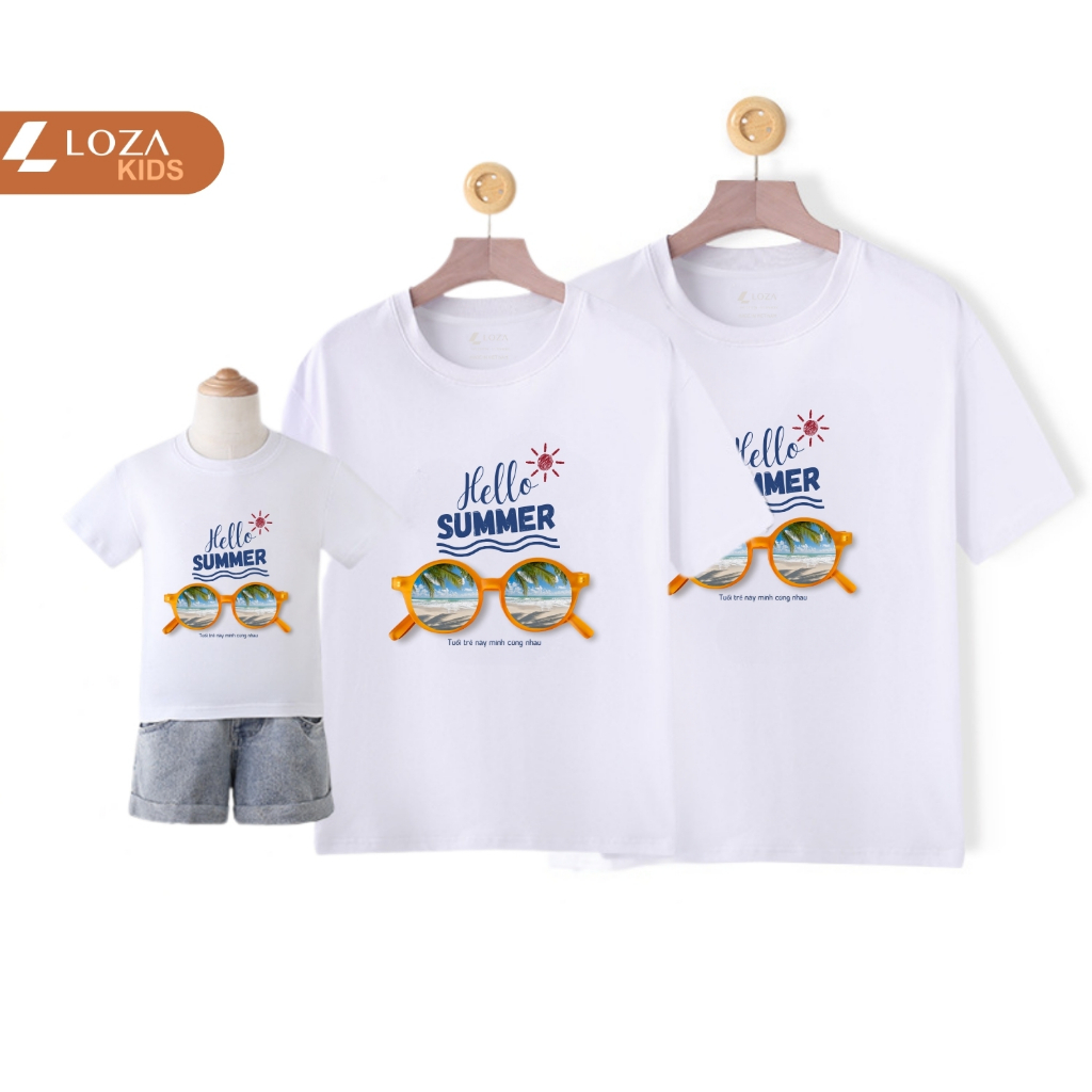 Áo phông gia đình in hình Hello Summer - LOZA GĐ3054_thumbnail_0