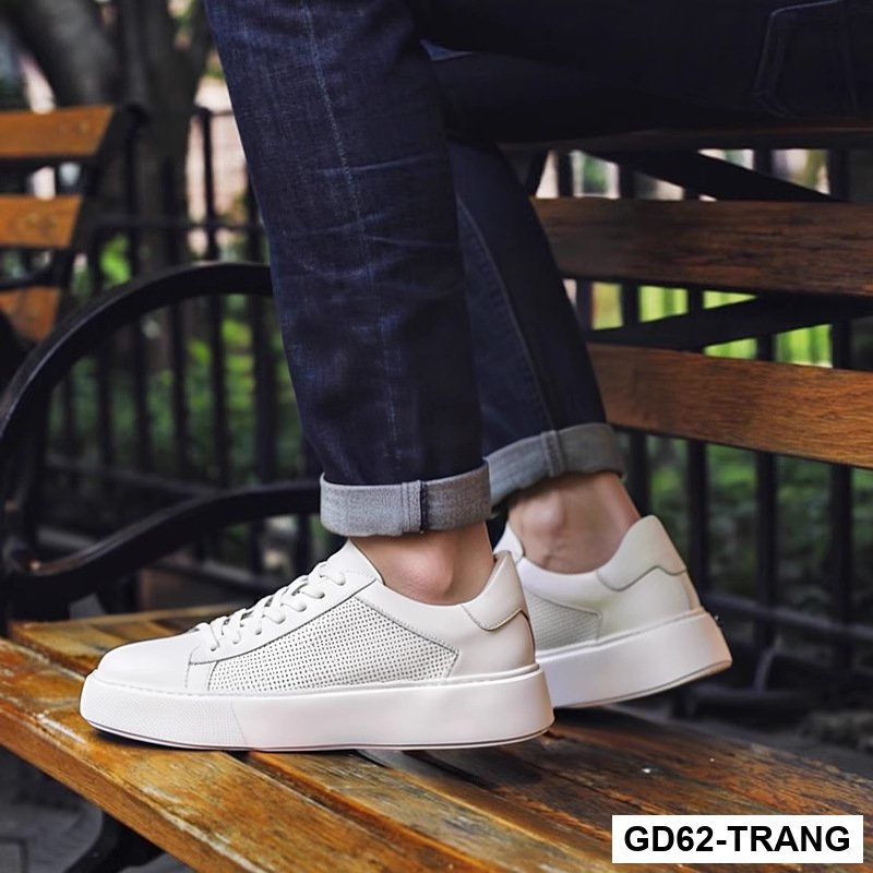 GD62 - Giày trắng đục lỗ thoáng khí mùa hè mới dành cho nam giày thể thao phiên bản Hàn Quốc thời trang hợp thời trang da thật giày nam siêu nhẹ_thumbnail_2