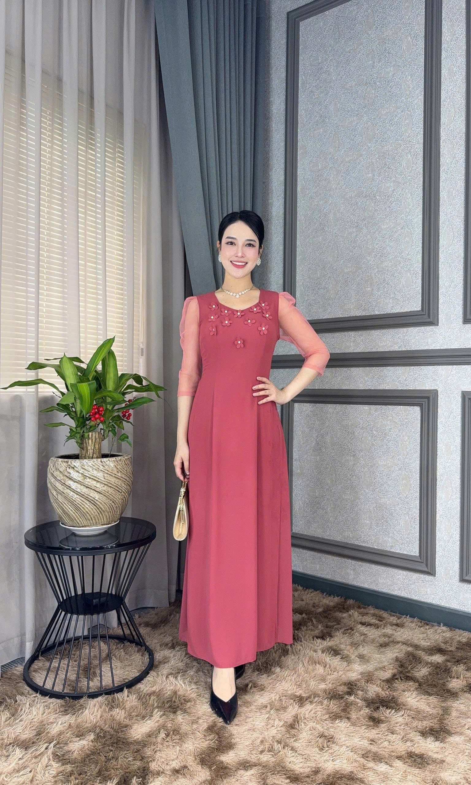 Đầm giả áo dài - Y1259 - Thương hiệu Zonbig