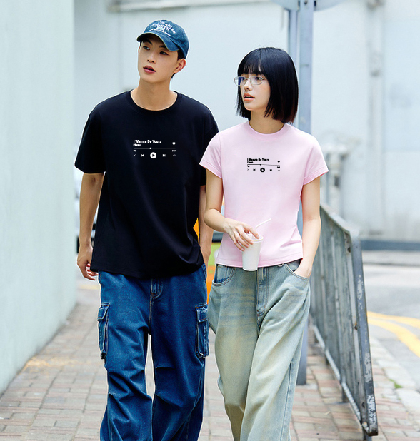 Áo thun cặp đôi couple from rộng ATD1376 Miucho vải cotton thoáng mát cổ tròn in mix_thumbnail_5