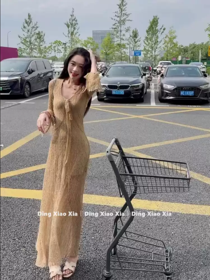 Đầm Maxi Nâu Pháp Dáng Ôm_thumbnail_2