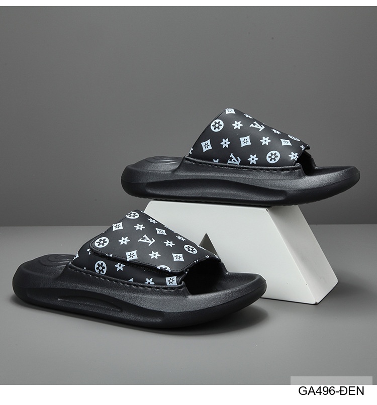 GA496 - Dép xỏ ngón nam thời trang đế dày họa tiết logo, màu trắng đen_thumbnail_15