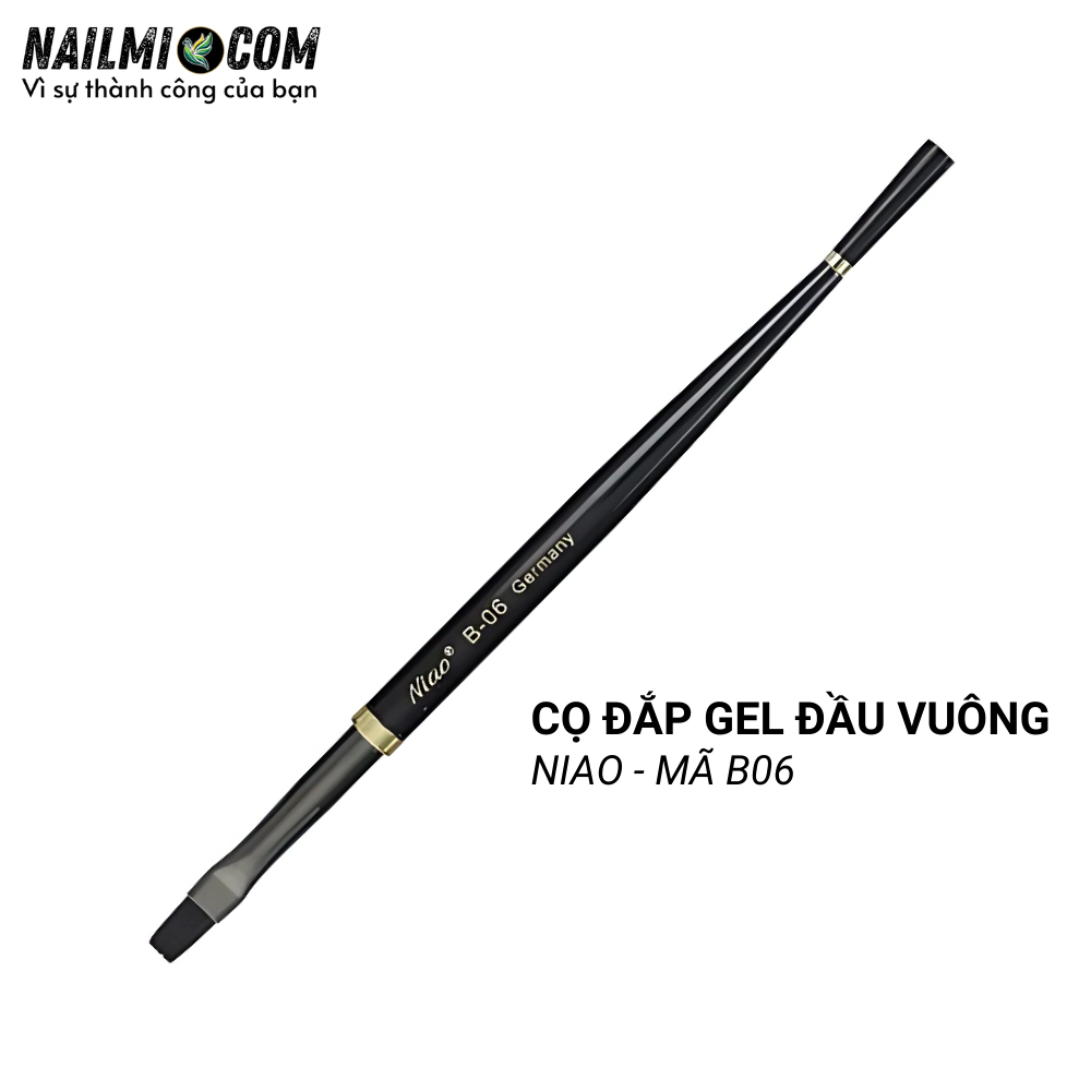 Cọ đắp gel - bản vuông - Niao - B06 - cán kim loại_thumbnail_2