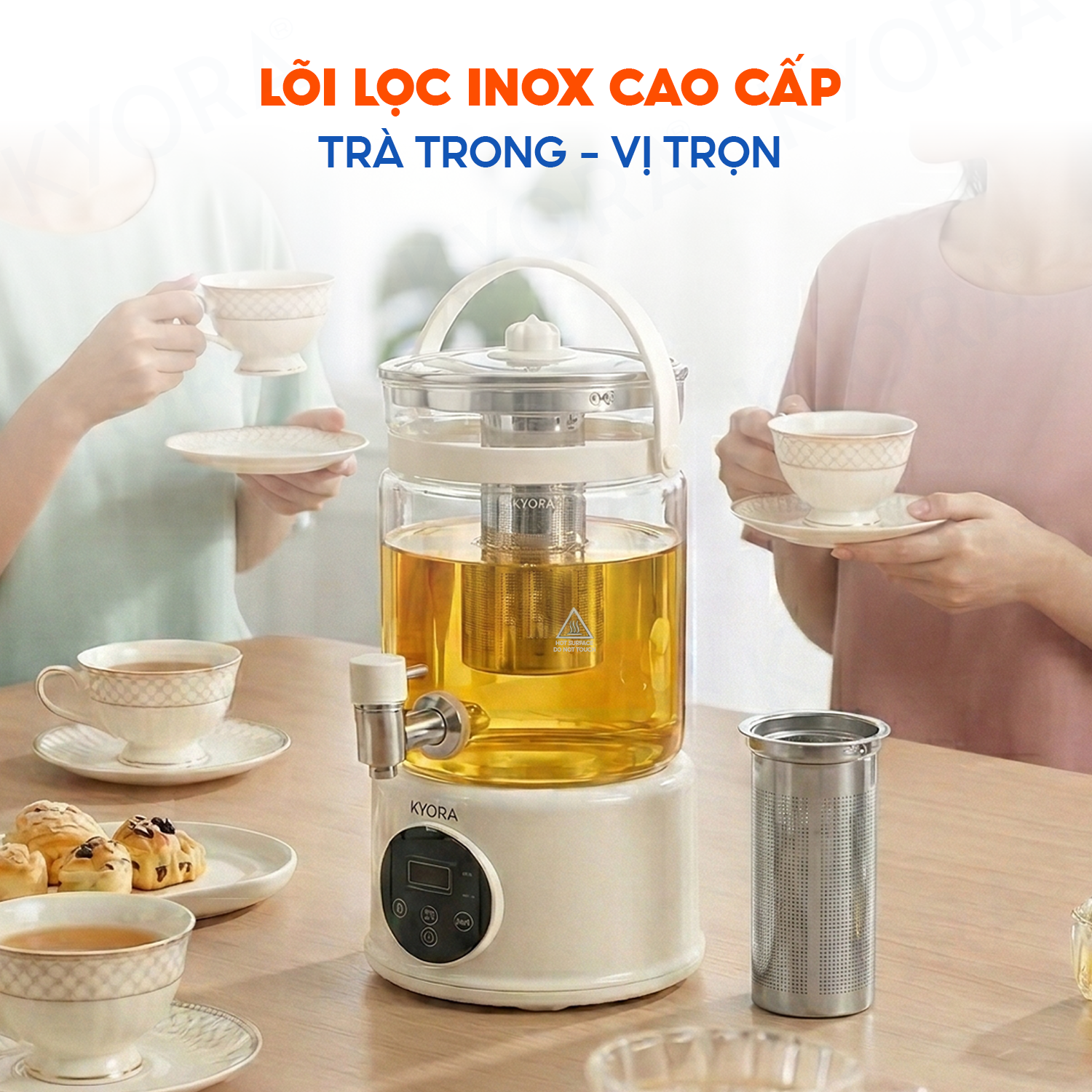 Ấm Đun Nước Giữ Nhiệt Đa Năng 8in1 Kyora 2.8L - 8 chức năng đun nấu - Giữ nhiệt 48H liên tục - Kèm lõi lọc trà_thumbnail_5