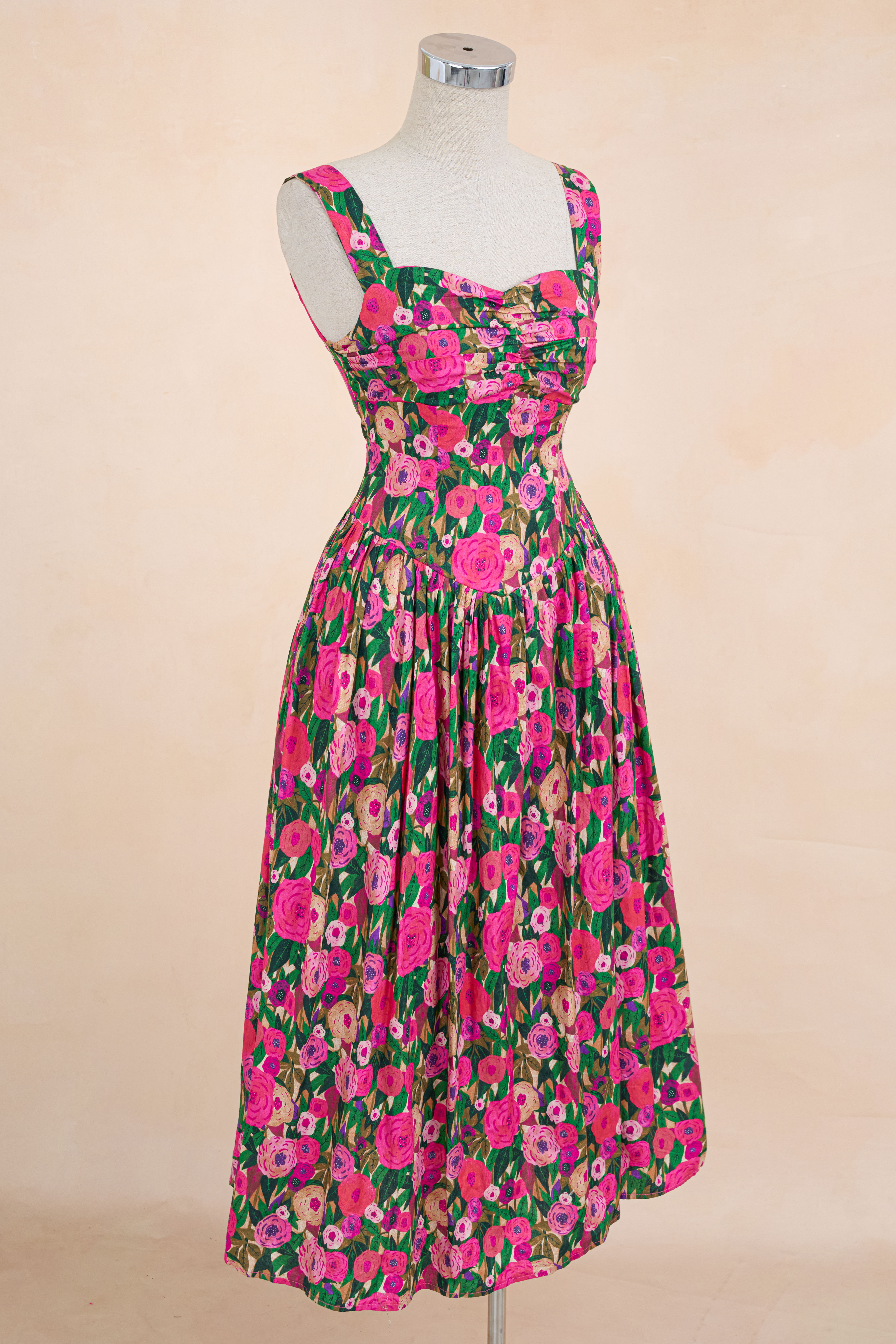 Đầm Hai Dây Hoa Lá Nhúm Ngực_thumbnail_8